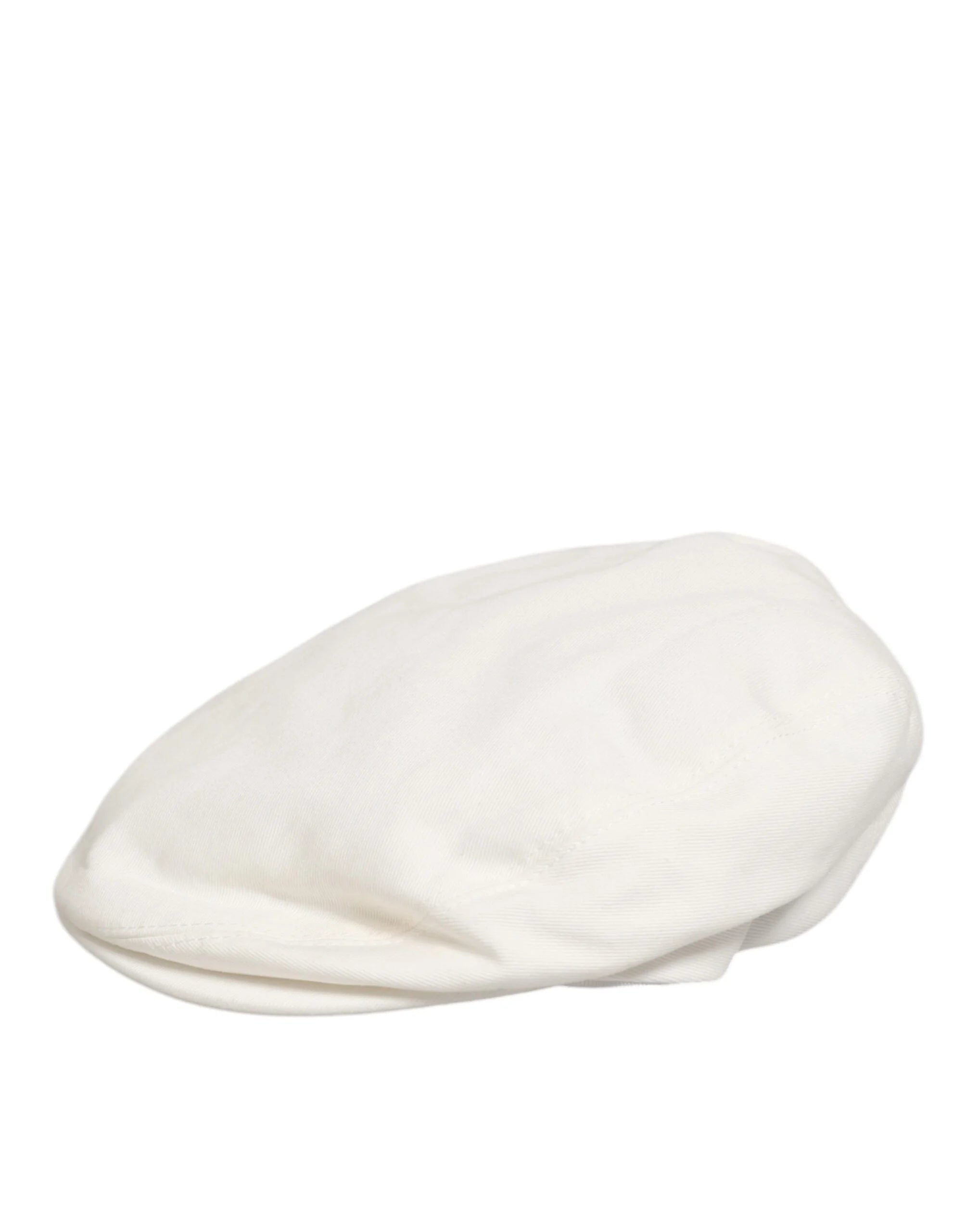 Dolce & Gabbana White Cotton Newsboy Cloth Capello Men Cap Hat - 57 cm|S - Flat Caps
