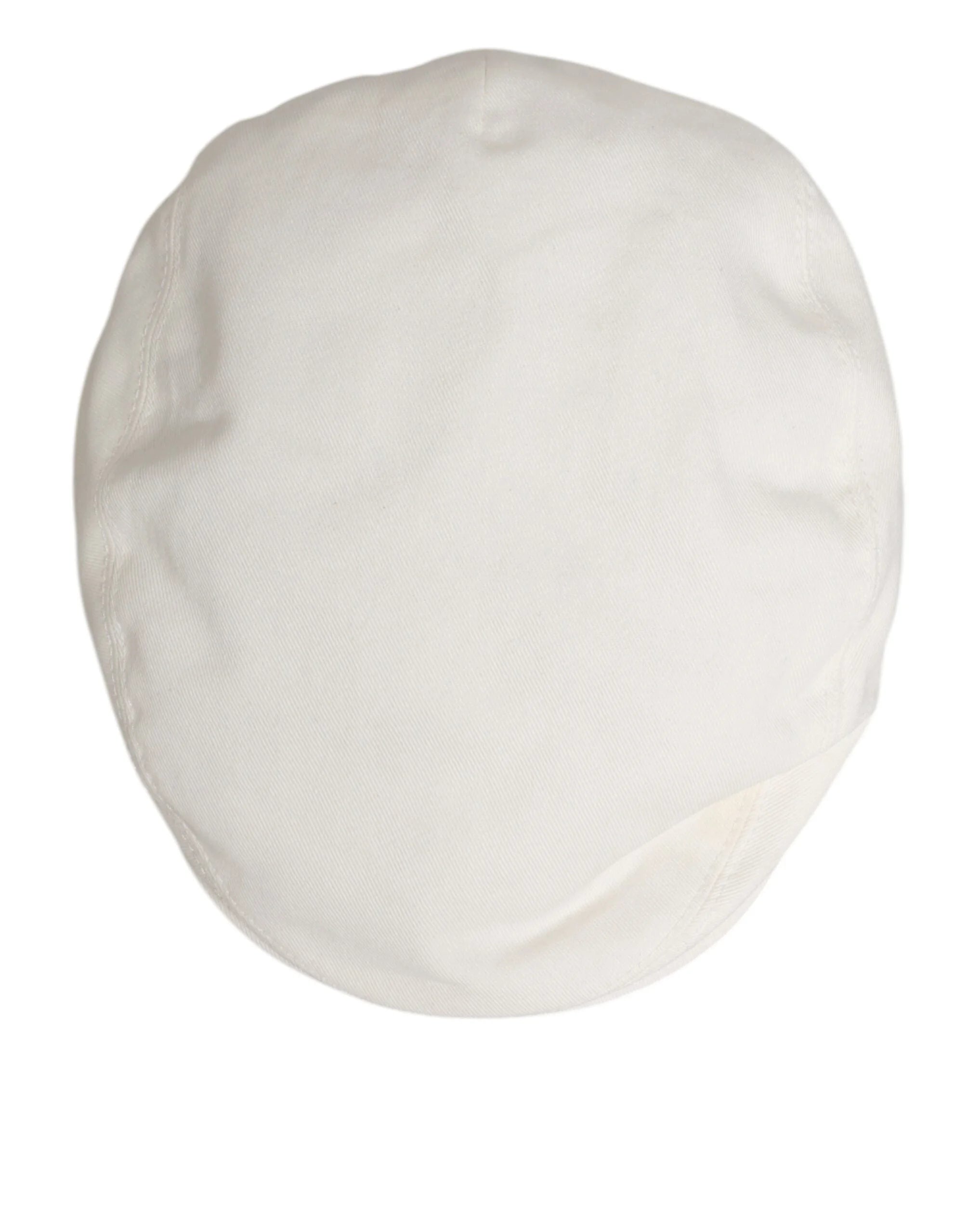 Dolce & Gabbana White Cotton Newsboy Cloth Capello Men Cap Hat - 57 cm|S - Flat Caps