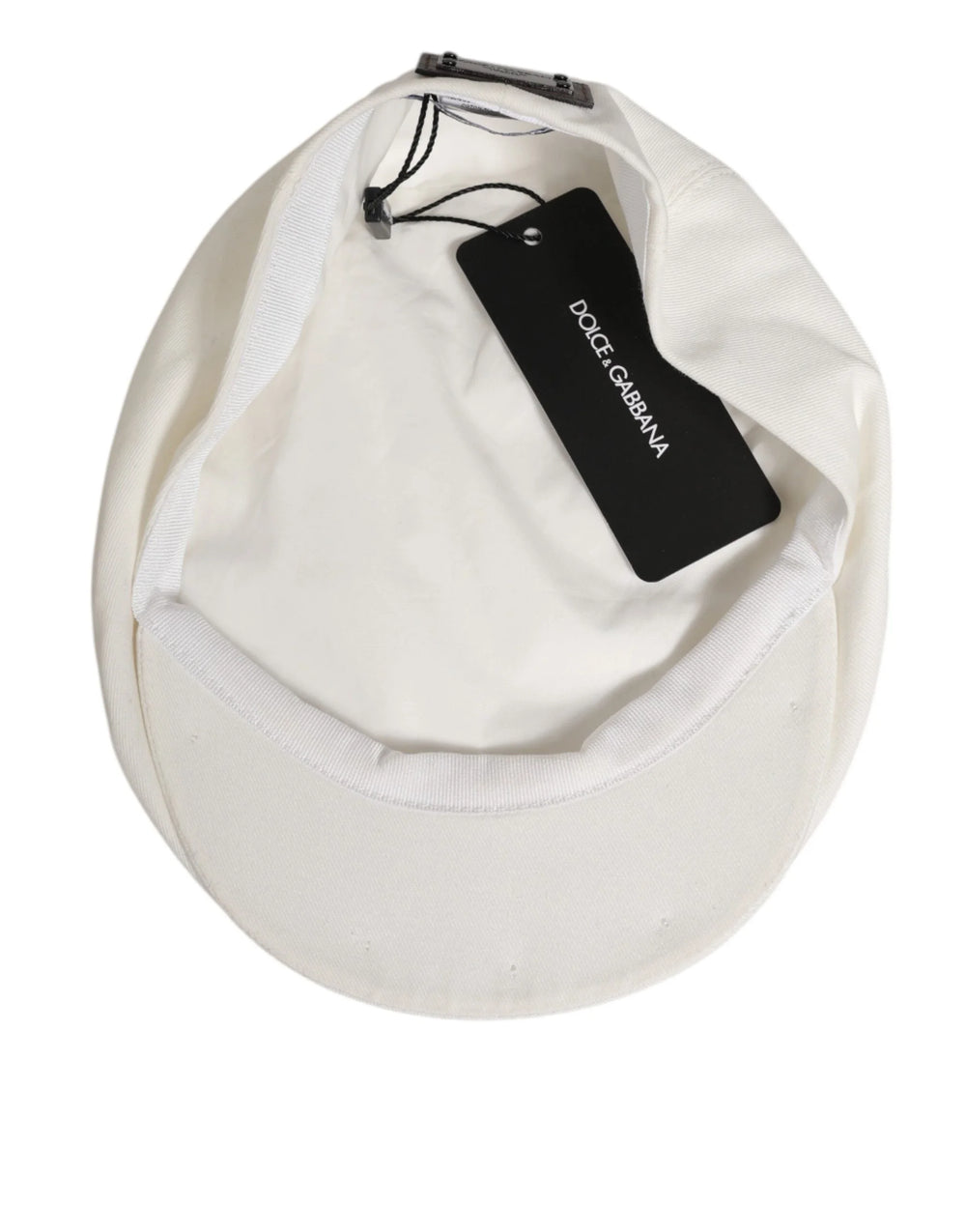 Dolce & Gabbana White Cotton Newsboy Cloth Capello Men Cap Hat - 57 cm|S - Flat Caps