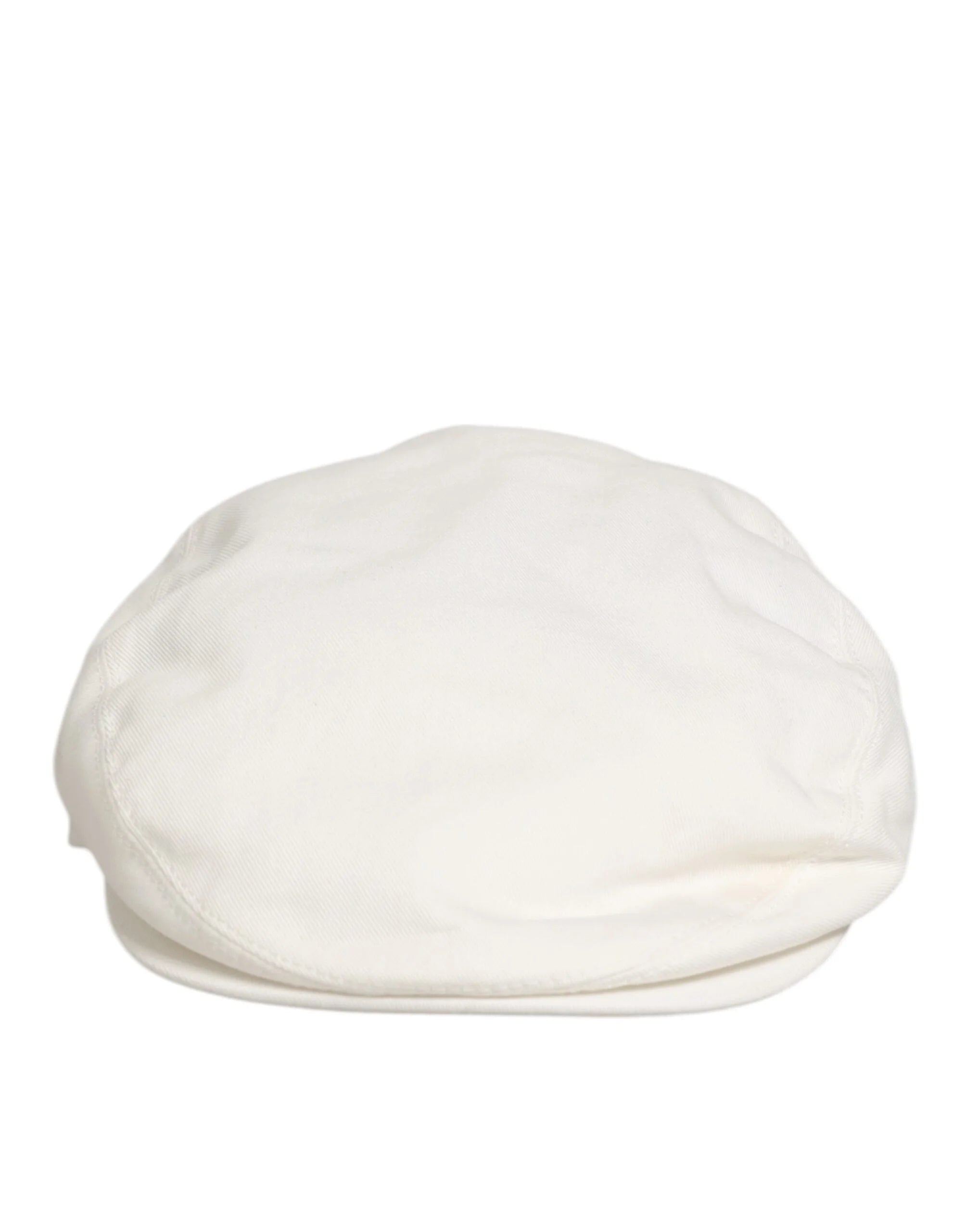 Dolce & Gabbana White Cotton Newsboy Cloth Capello Men Cap Hat - 57 cm|S - Flat Caps