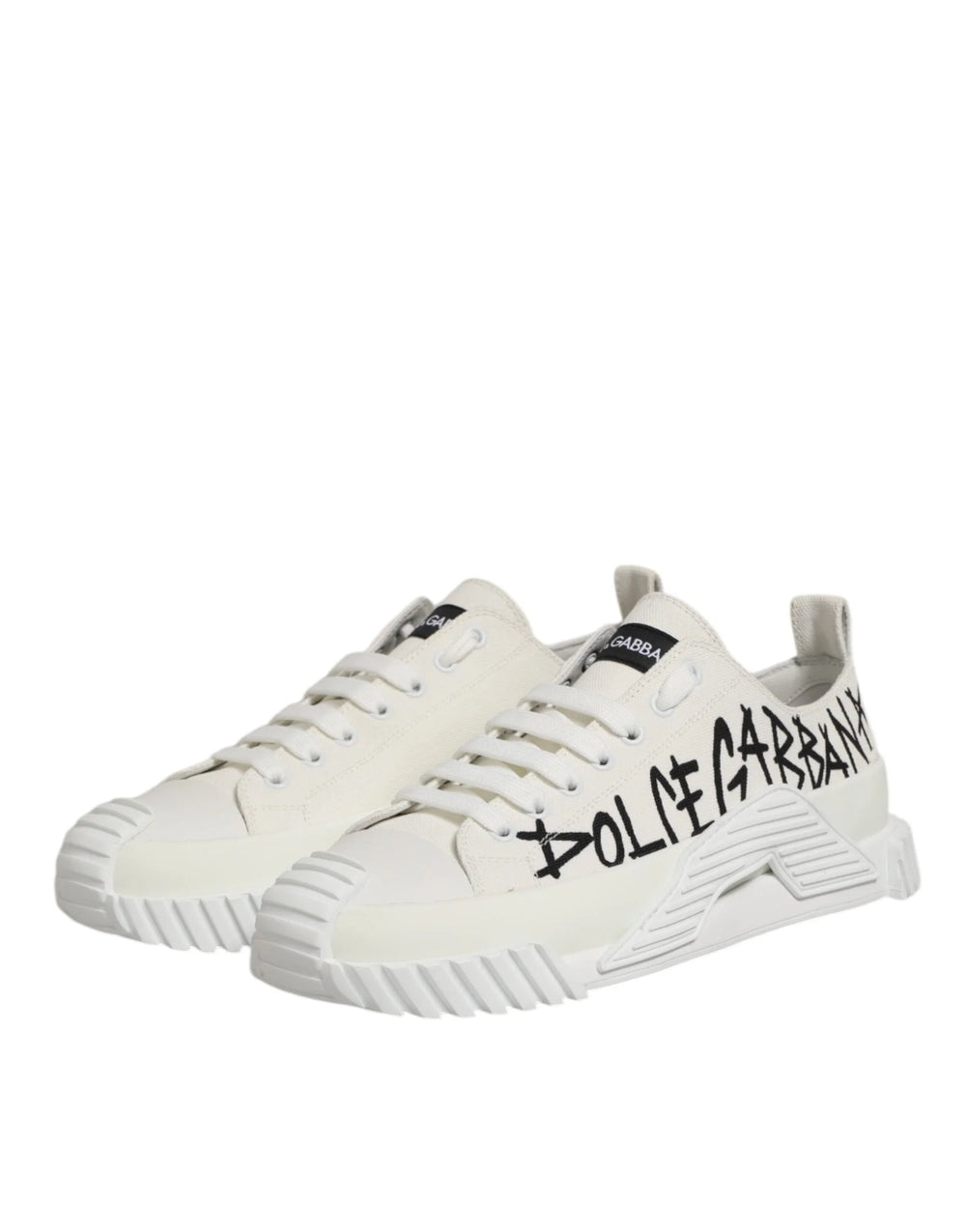 Dolce & Gabbana White Cotton NS1 Low Top Sneaker Shoes - EU42.5/US9.5 - Sneakers