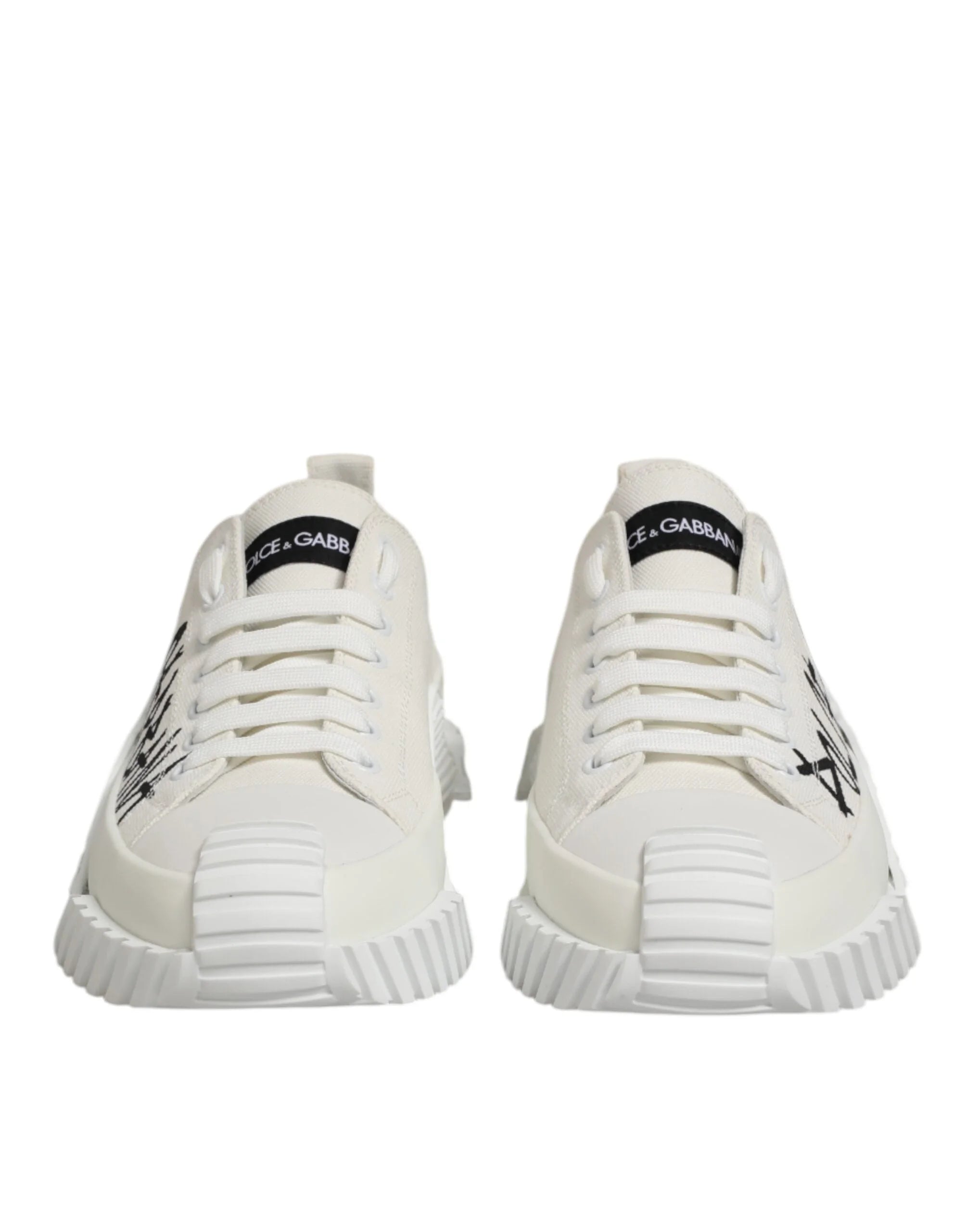 Dolce & Gabbana White Cotton NS1 Low Top Sneaker Shoes - EU42.5/US9.5 - Sneakers
