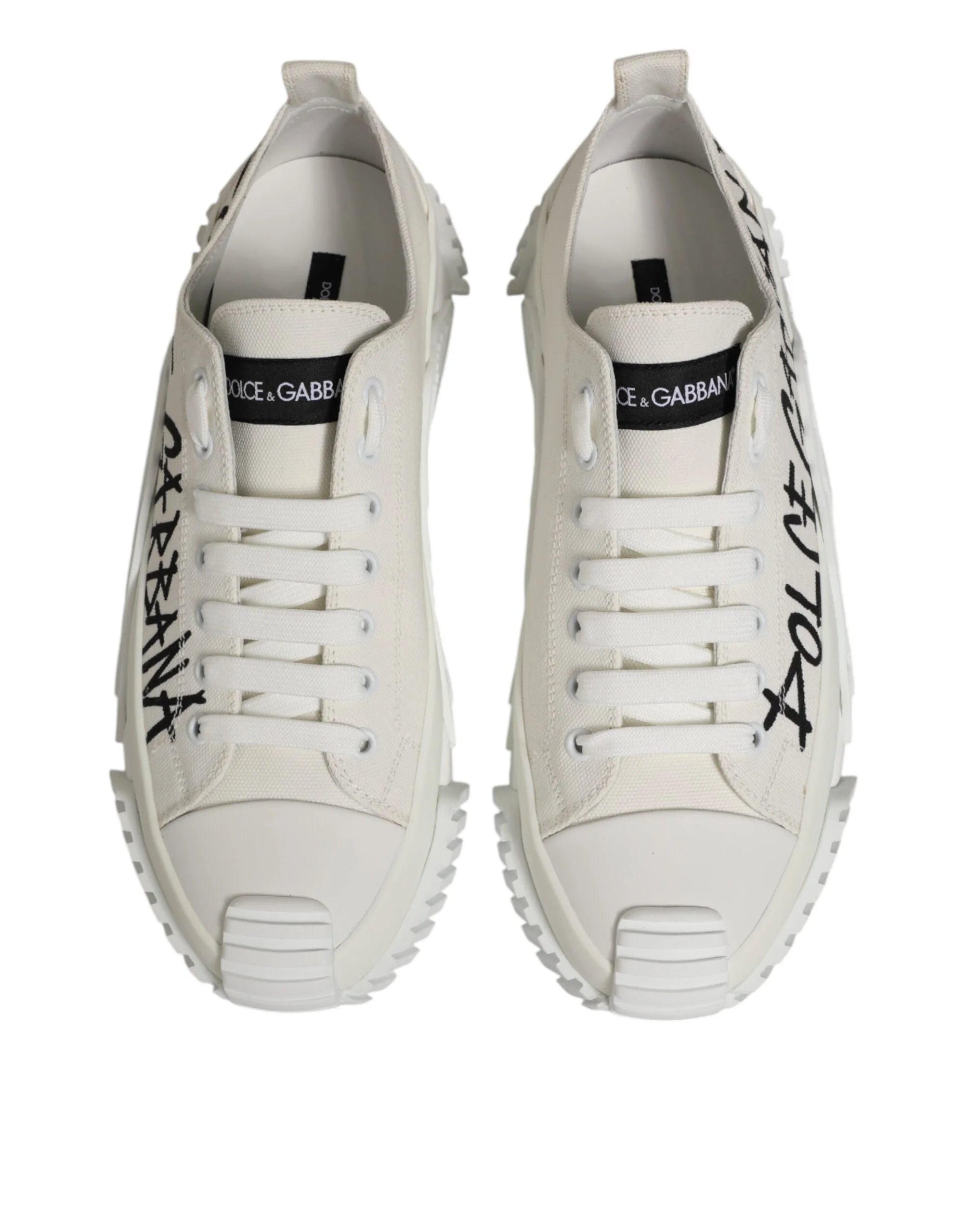 Dolce & Gabbana White Cotton NS1 Low Top Sneaker Shoes - EU42.5/US9.5 - Sneakers