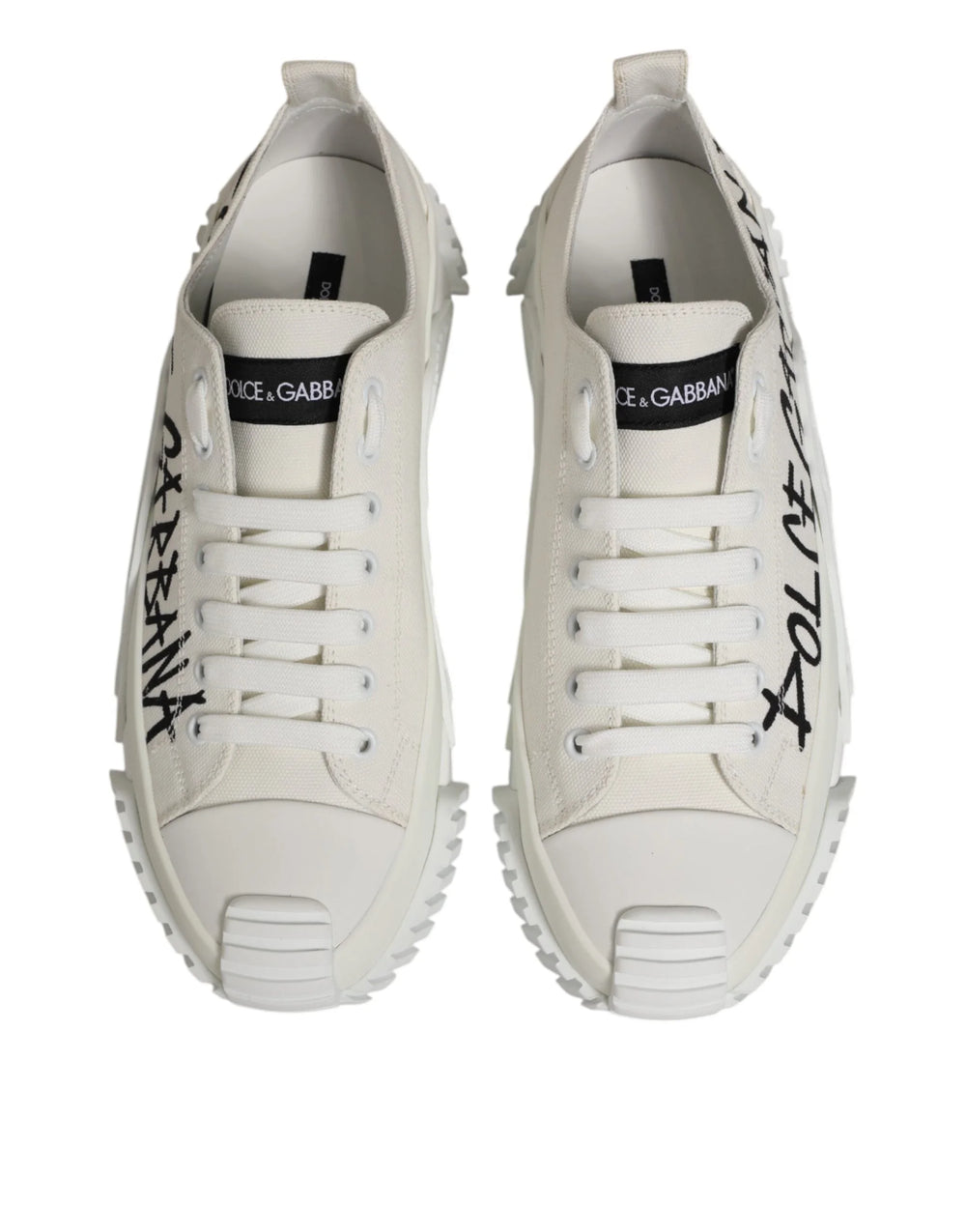 Dolce & Gabbana White Cotton NS1 Low Top Sneaker Shoes - EU42.5/US9.5 - Sneakers