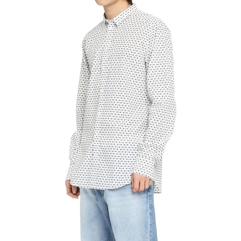 Dolce & Gabbana White Cotton Pattern Shirt - 41