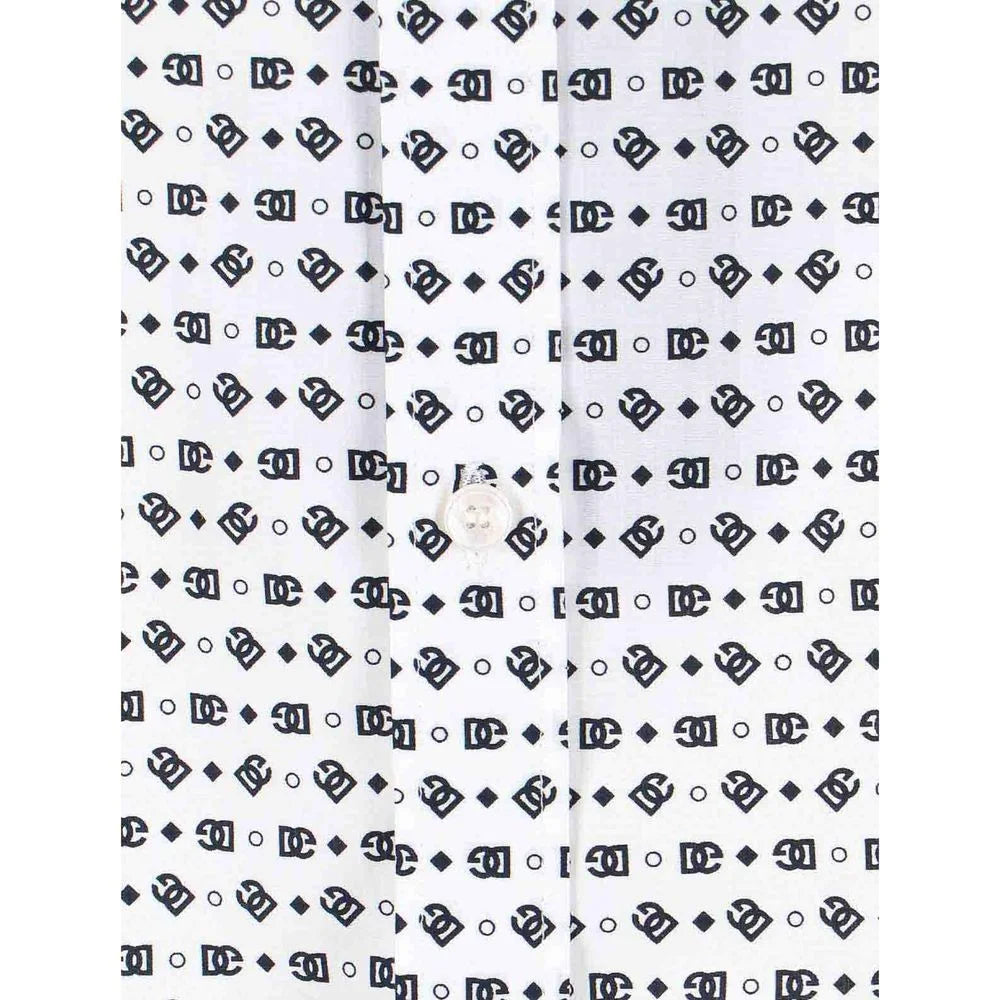 Dolce & Gabbana White Cotton Pattern Shirt - 41
