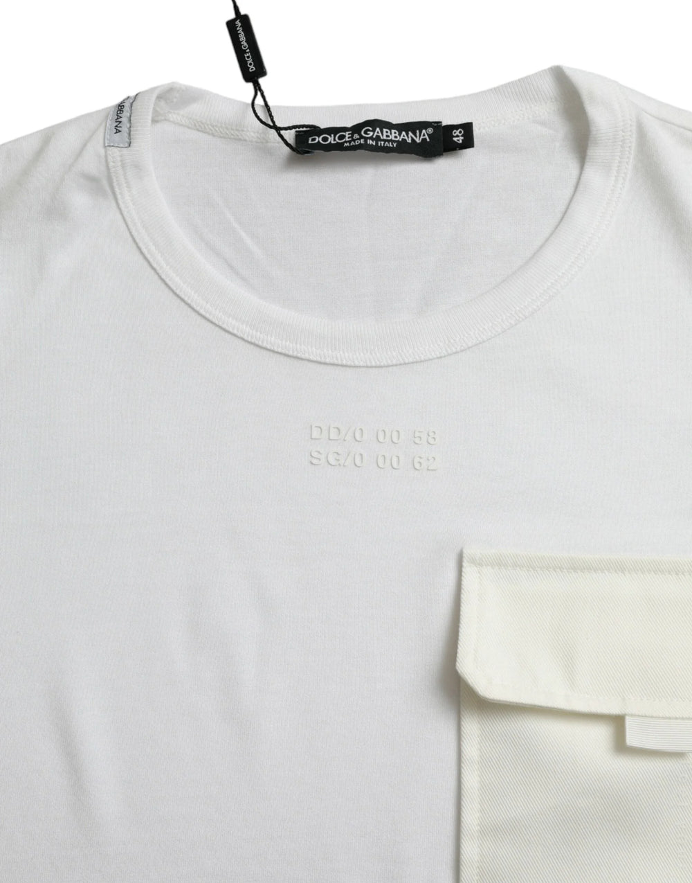 Dolce & Gabbana White Cotton Pocket Short Sleeves T-shirt - IT48 | M - T-Shirts