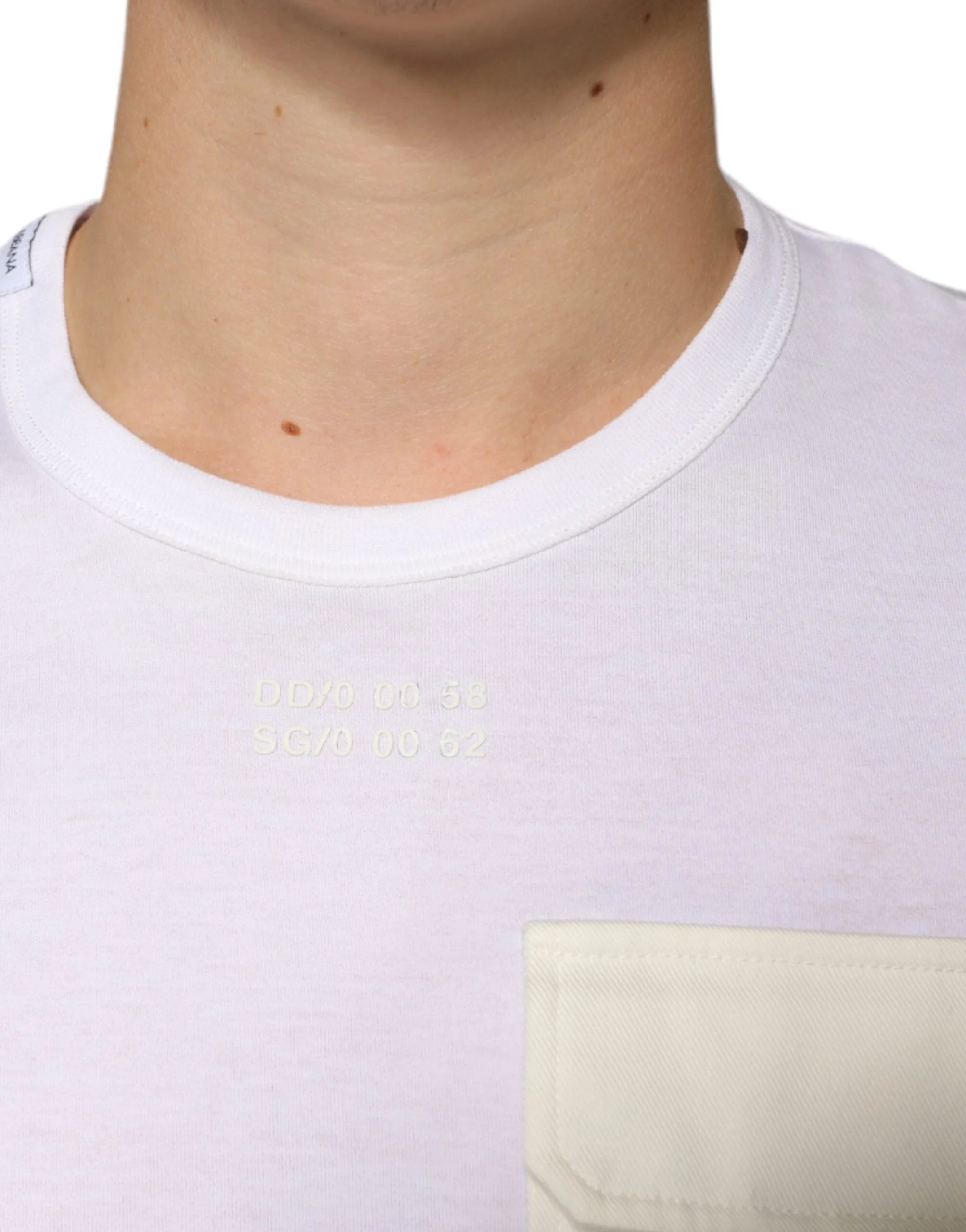 Dolce & Gabbana White Cotton Pocket Short Sleeves T-shirt - IT48 | M - T-Shirts
