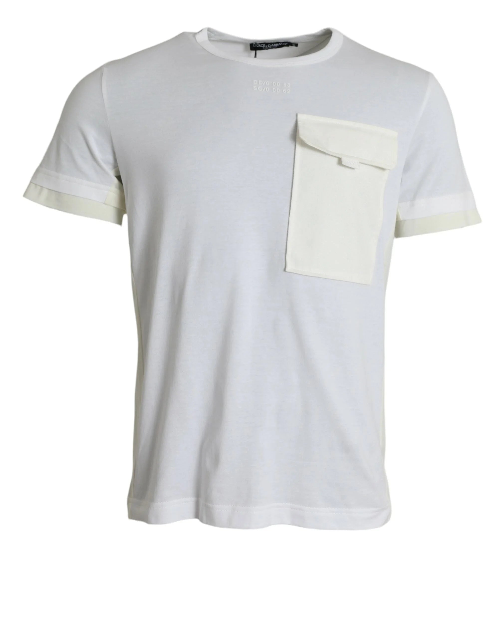 Dolce & Gabbana White Cotton Pocket Short Sleeves T-shirt - IT48 | M - T-Shirts