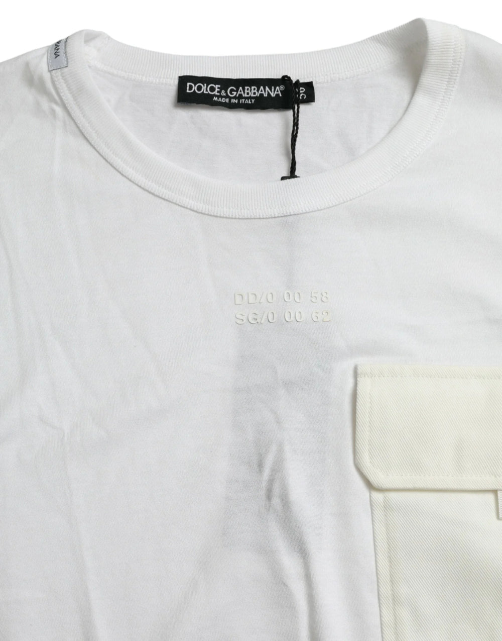 Dolce & Gabbana White Cotton Pocket Short Sleeves T-shirt - IT56 | XXL - T-Shirts