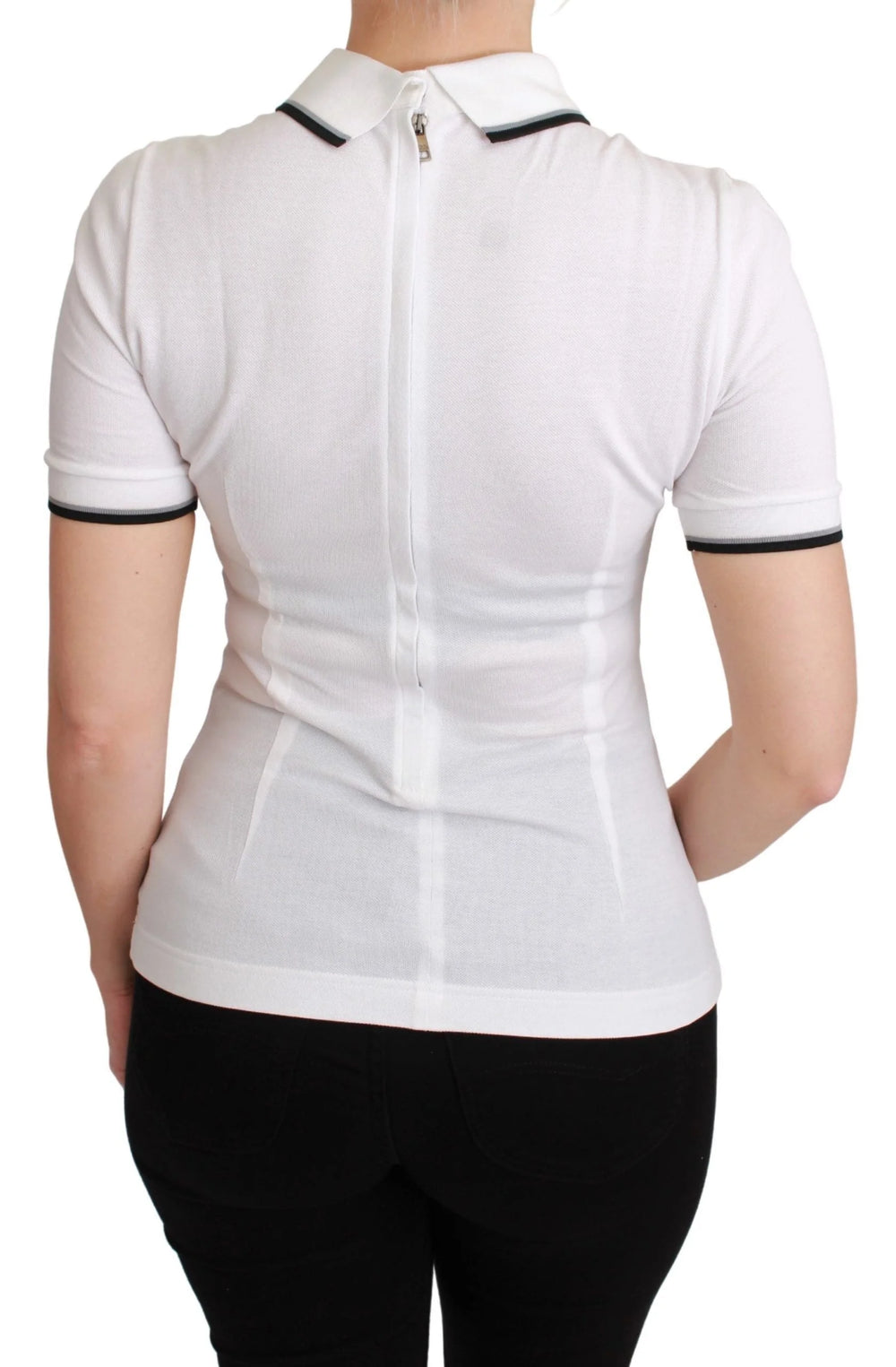 Dolce & Gabbana White Cotton Polo #dgfamily T-shirt - Polos