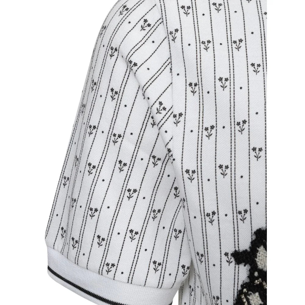 Dolce & Gabbana White Cotton Polo Shirt - IT46 | S - Polos