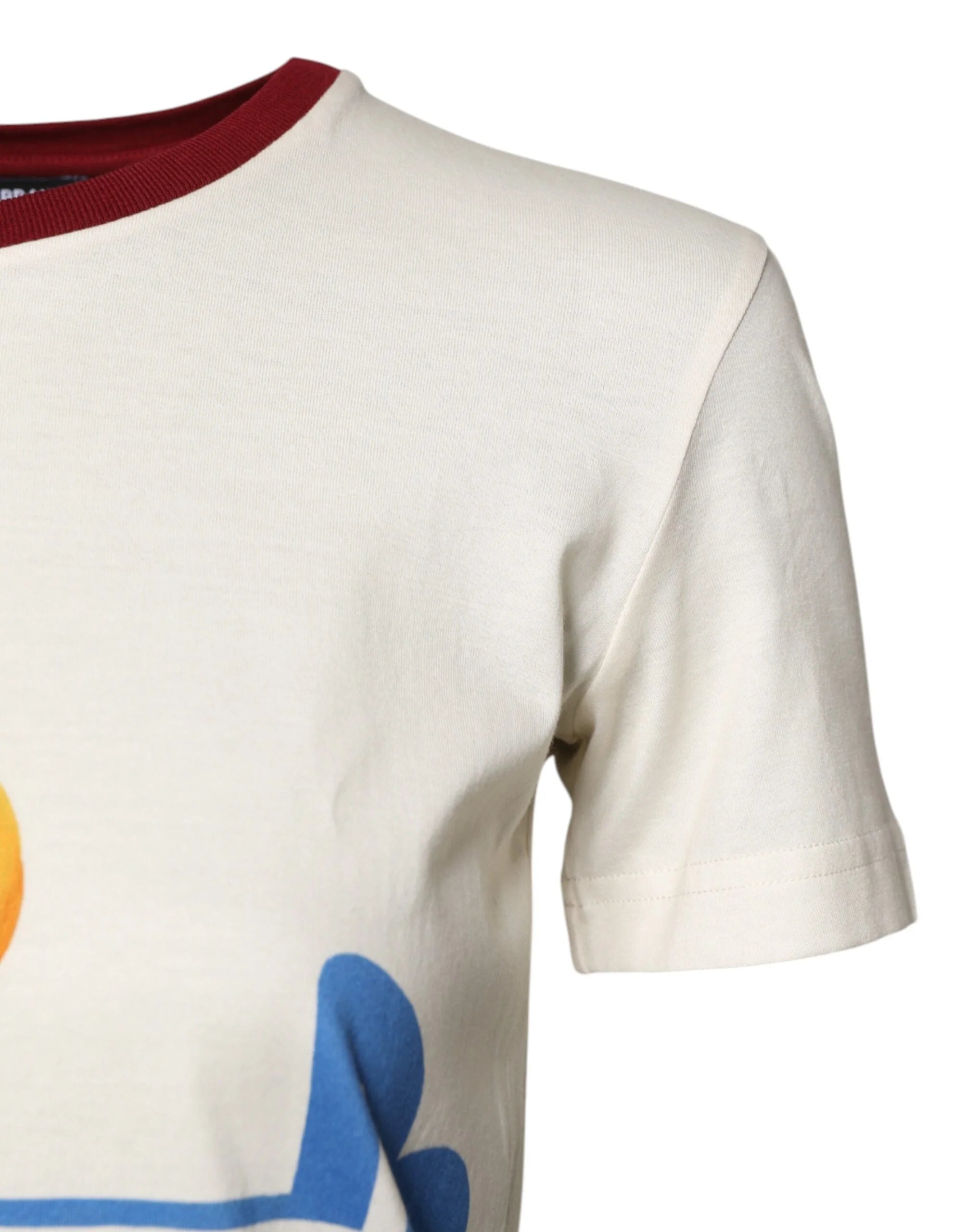 Dolce & Gabbana White Cotton Print Short Sleeves Top T-shirt - IT36|XXS - T-Shirts