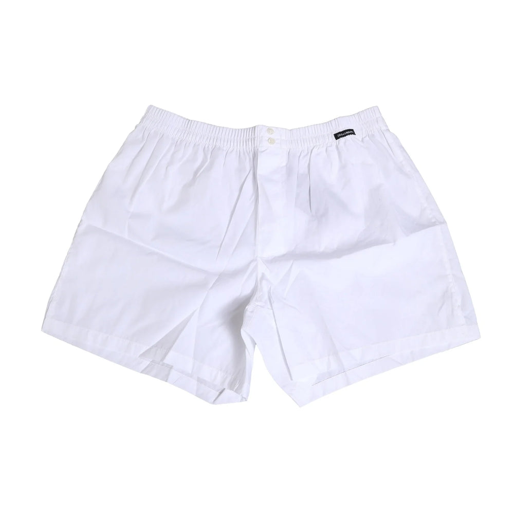 Dolce & Gabbana White Cotton Regular Boxer Shorts Underwear - IT4 | S - Boxer Shorts