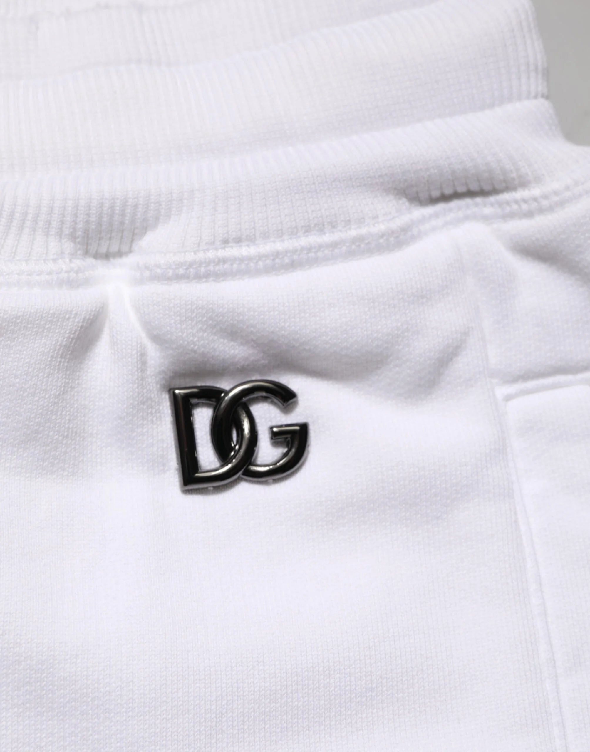 Dolce & Gabbana White Cotton Ripped Bermuda Sweatpants Shorts - Bermudas