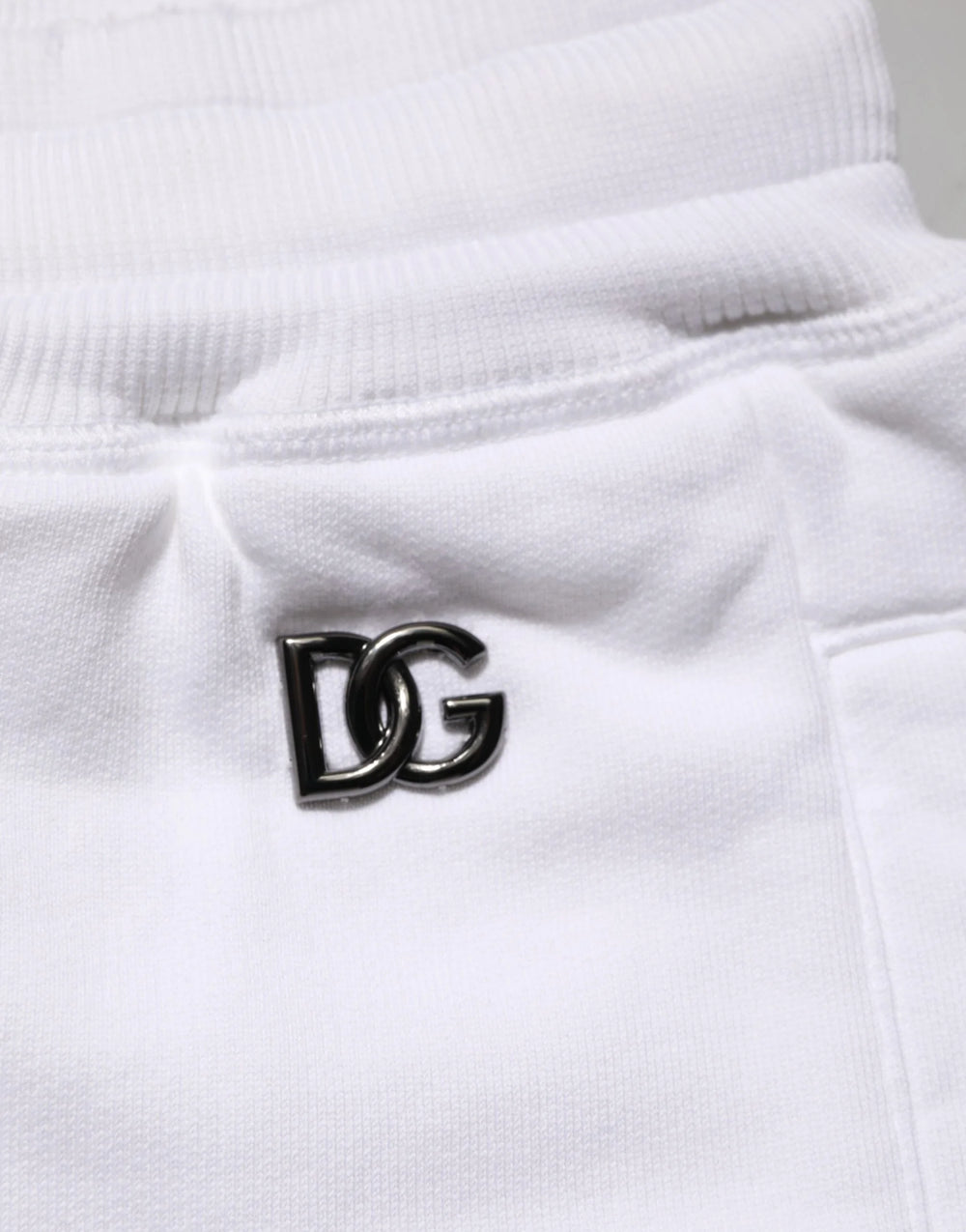 Dolce & Gabbana White Cotton Ripped Bermuda Sweatpants Shorts - Bermudas