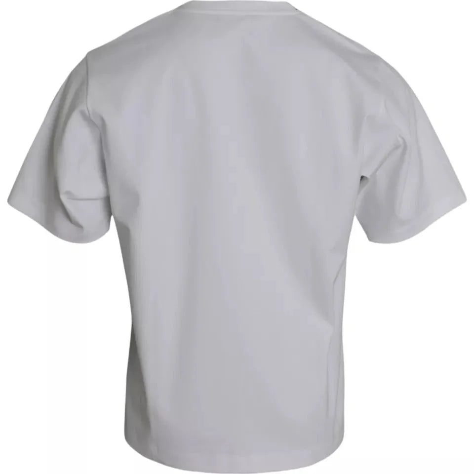 Dolce & Gabbana White Cotton Round Neck Short Sleeve T-shirt - IT48 | M - T-Shirts