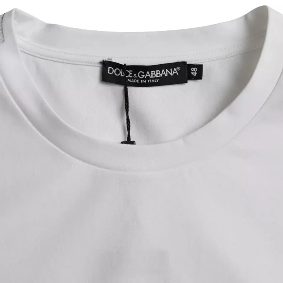 Dolce & Gabbana White Cotton Round Neck Short Sleeve T-shirt - IT48 | M - T-Shirts