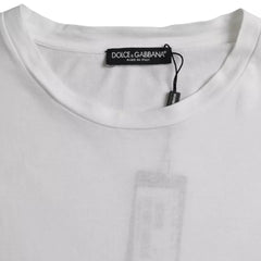 Dolce & Gabbana White Cotton Round Neck Short Sleeve T-shirt - IT60 | 3XL - T-Shirts