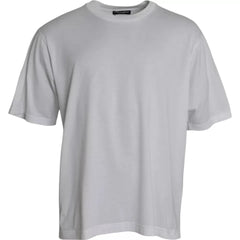 Dolce & Gabbana White Cotton Round Neck Short Sleeve T-shirt - T-Shirts