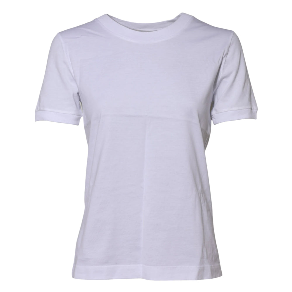 Dolce & Gabbana White Cotton Round Neck Short Sleeves T-shirt - IT40|S - T-Shirts