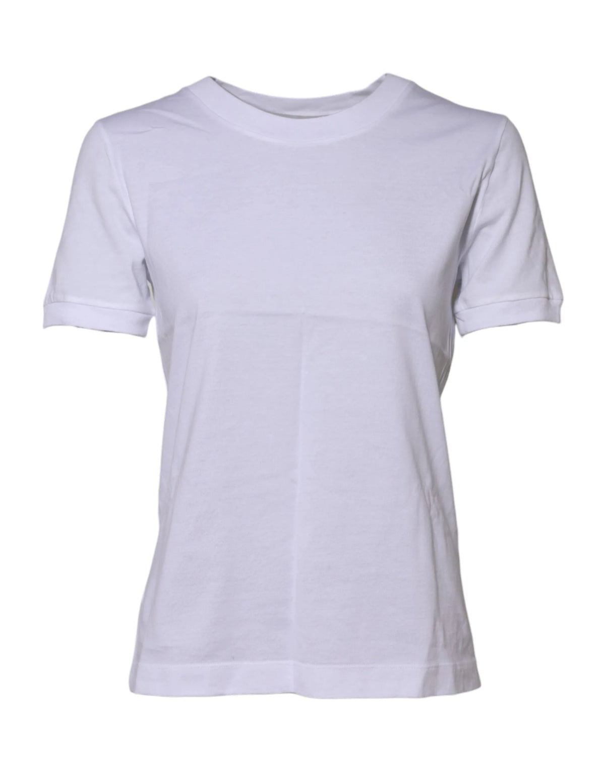 Dolce & Gabbana White Cotton Round Neck Short Sleeves T-shirt - IT40|S - T-Shirts