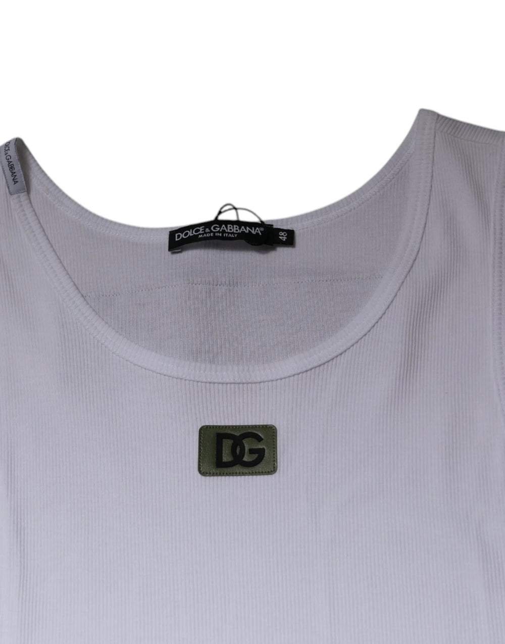 Dolce & Gabbana White Cotton Round Neck Sleeveless T-shirt - IT48 | M - Tank Tops