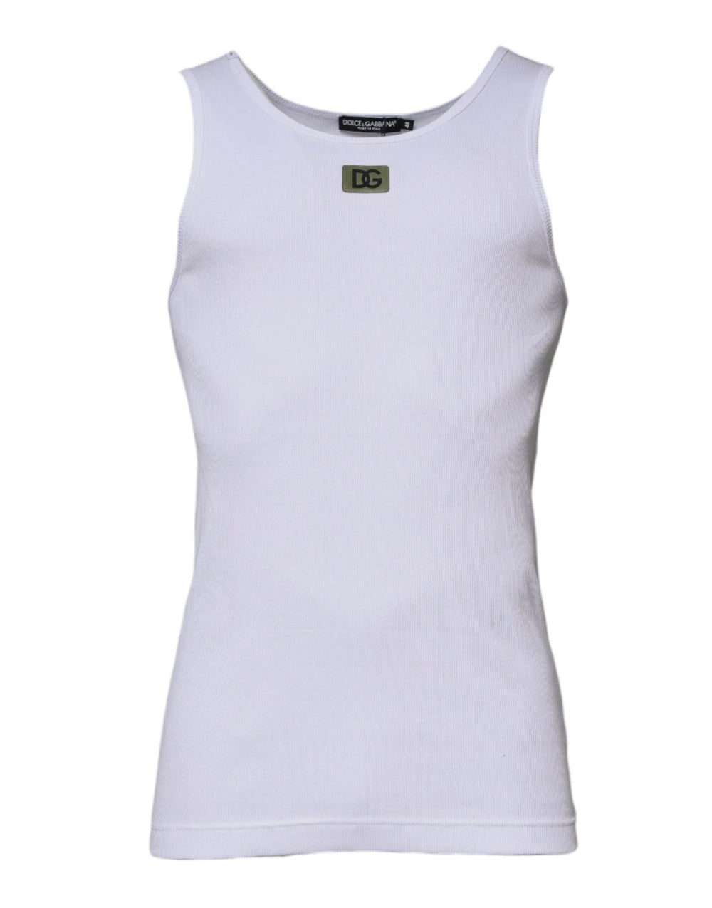 Dolce & Gabbana White Cotton Round Neck Sleeveless T-shirt - IT48 | M - Tank Tops