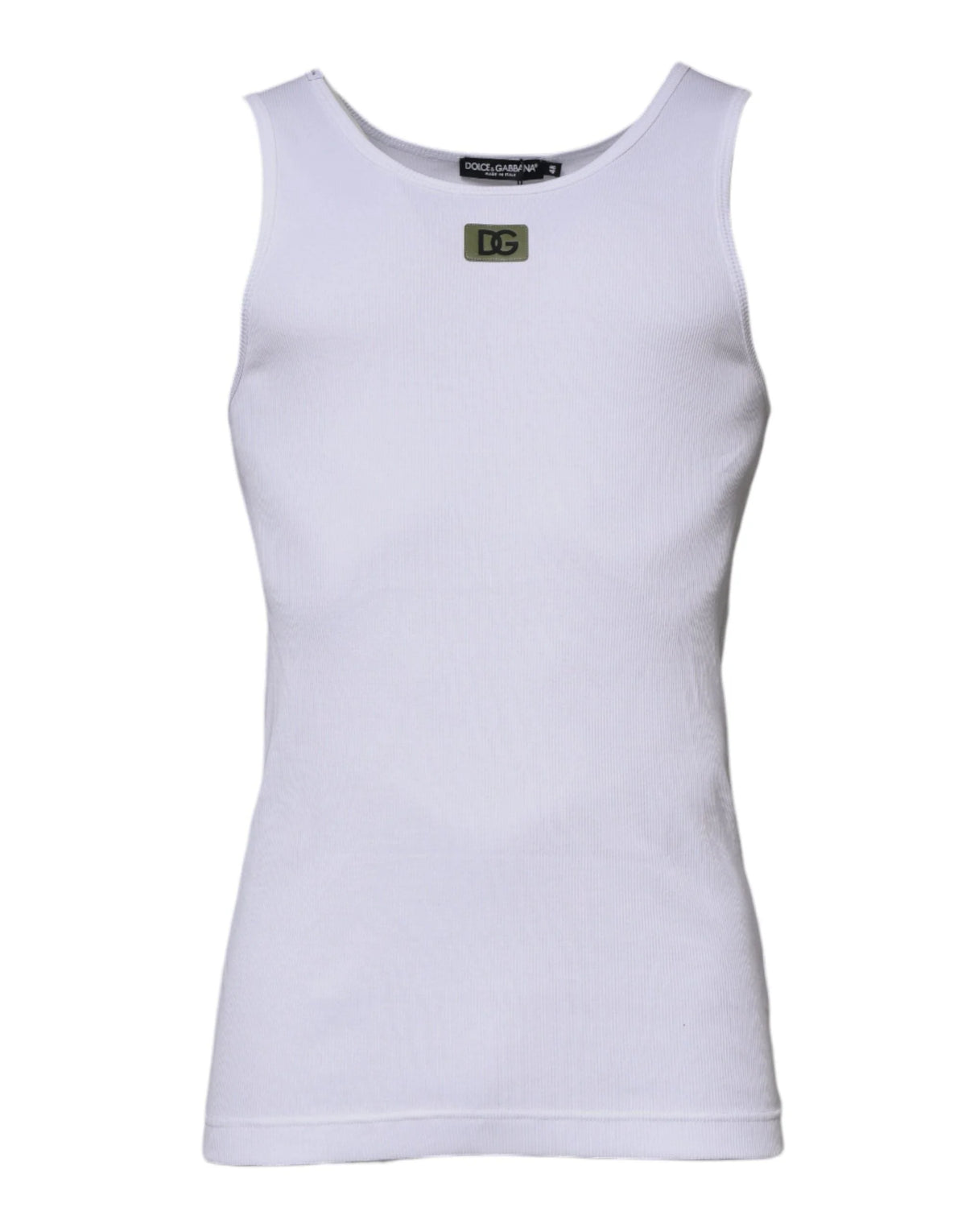 Dolce & Gabbana White Cotton Round Neck Sleeveless T-shirt - IT48 | M - Tank Tops