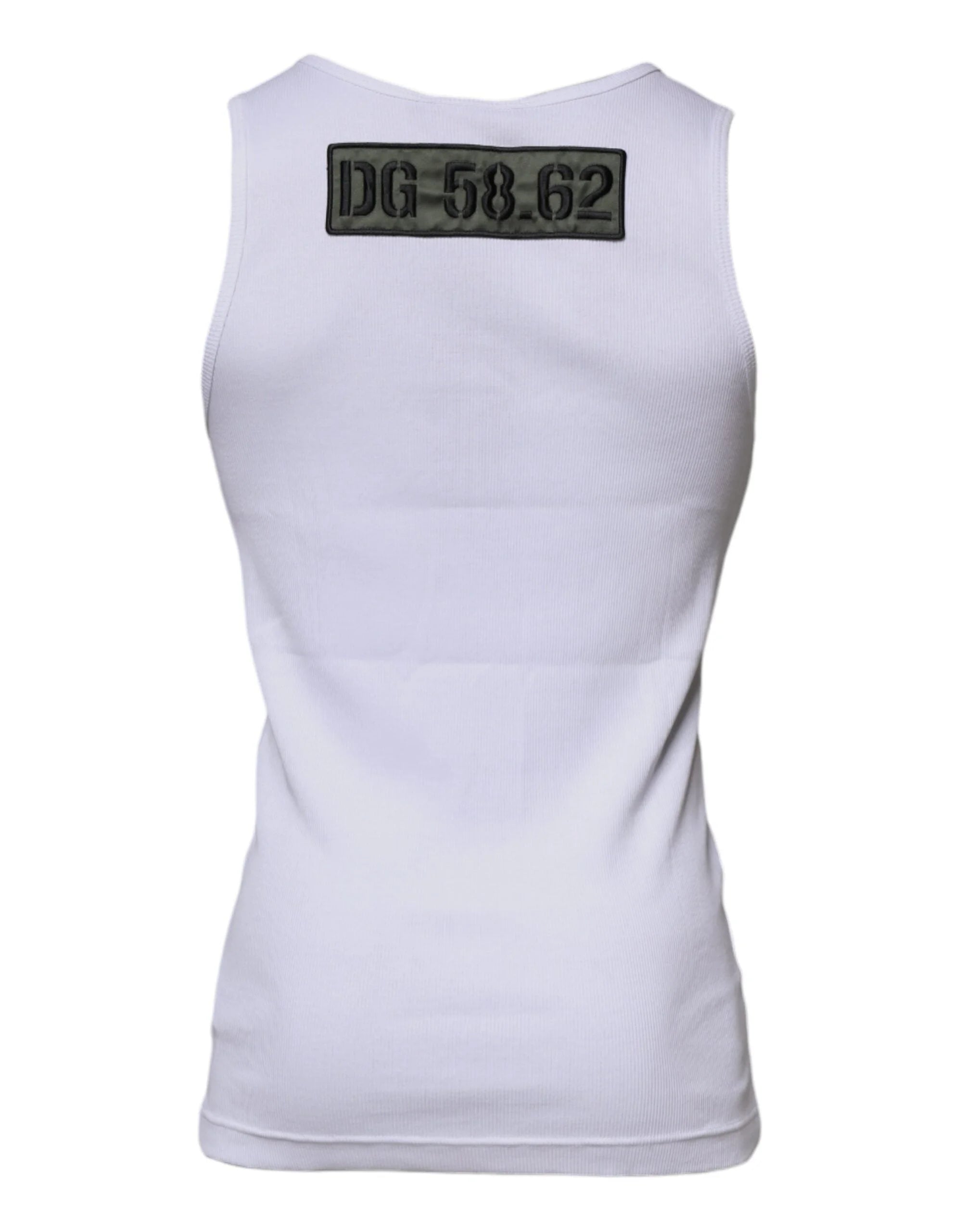 Dolce & Gabbana White Cotton Round Neck Sleeveless T-shirt - IT48 | M - Tank Tops