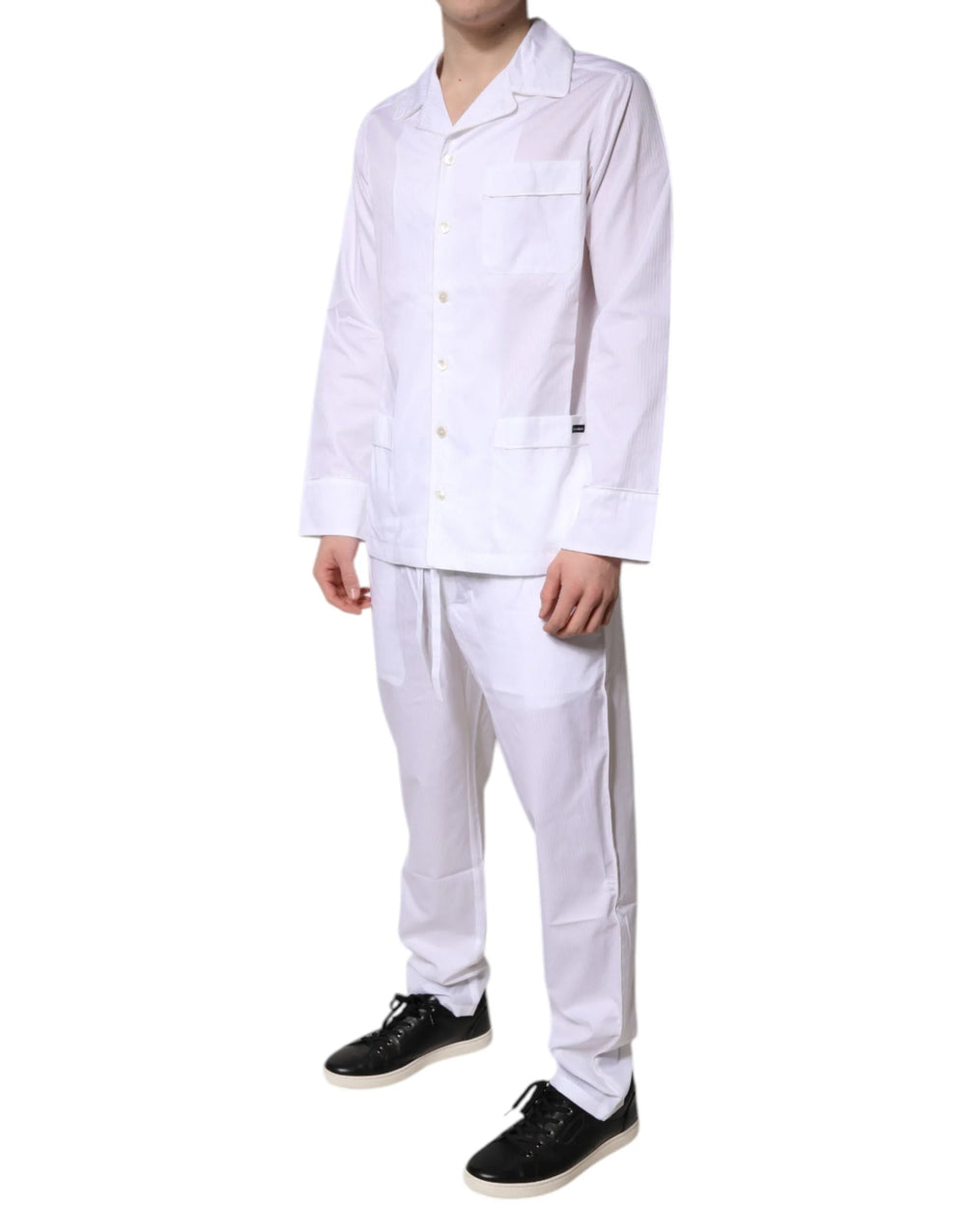 Dolce & Gabbana White Cotton Shirt Pants Pajama Set Sleepwear - Pajamas