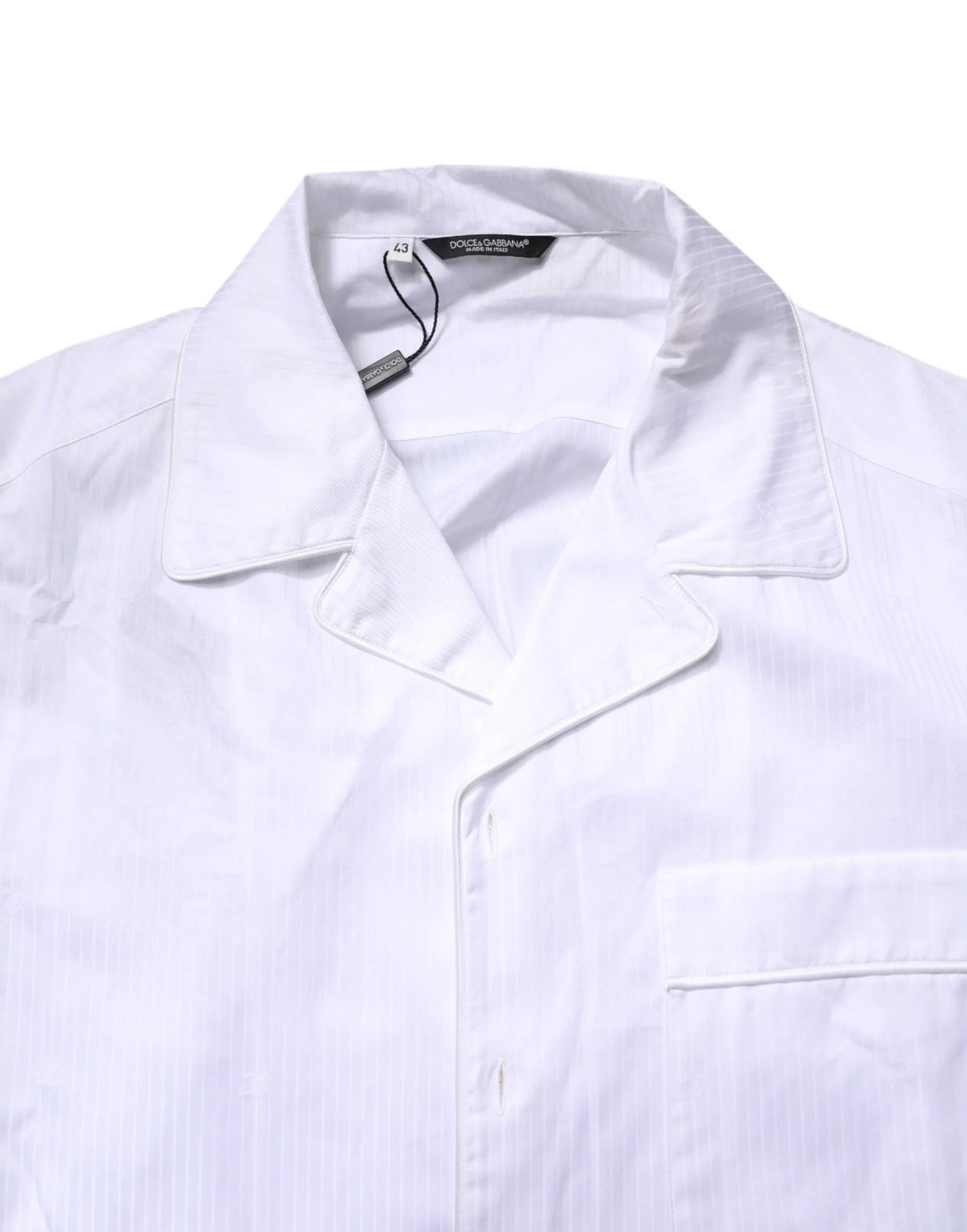 Dolce & Gabbana White Cotton Shirt Pants Pajama Set Sleepwear - Pajamas