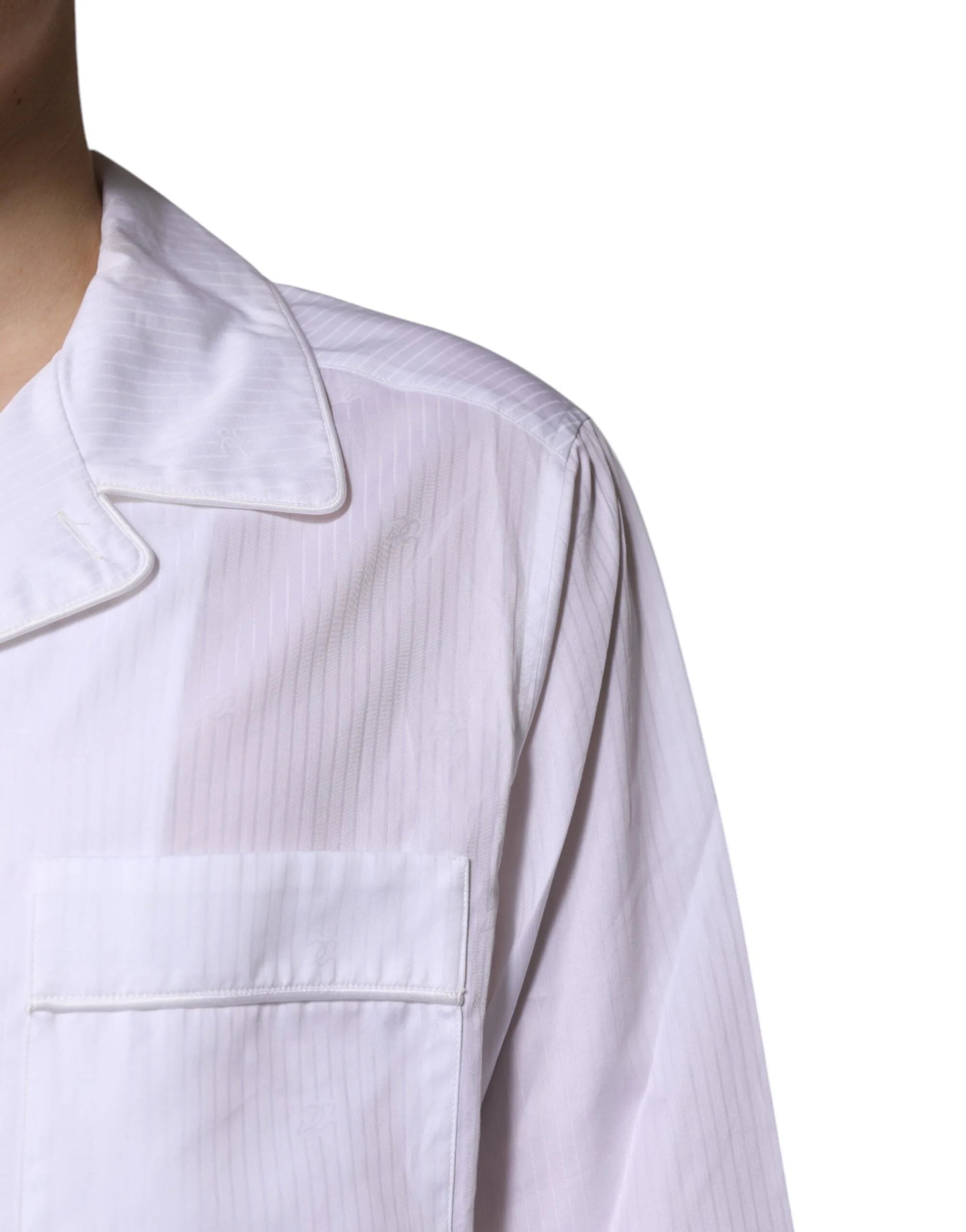 Dolce & Gabbana White Cotton Shirt Pants Pajama Set Sleepwear - Pajamas