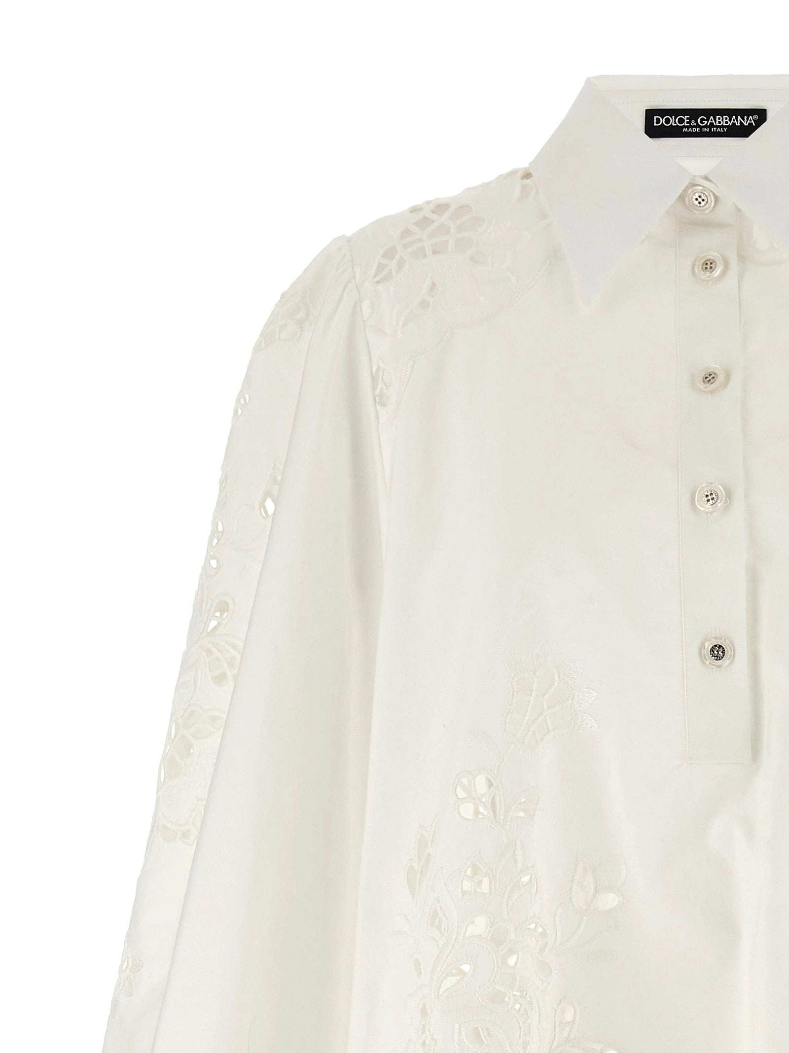 Dolce & Gabbana White Cotton Short Dress - IT40