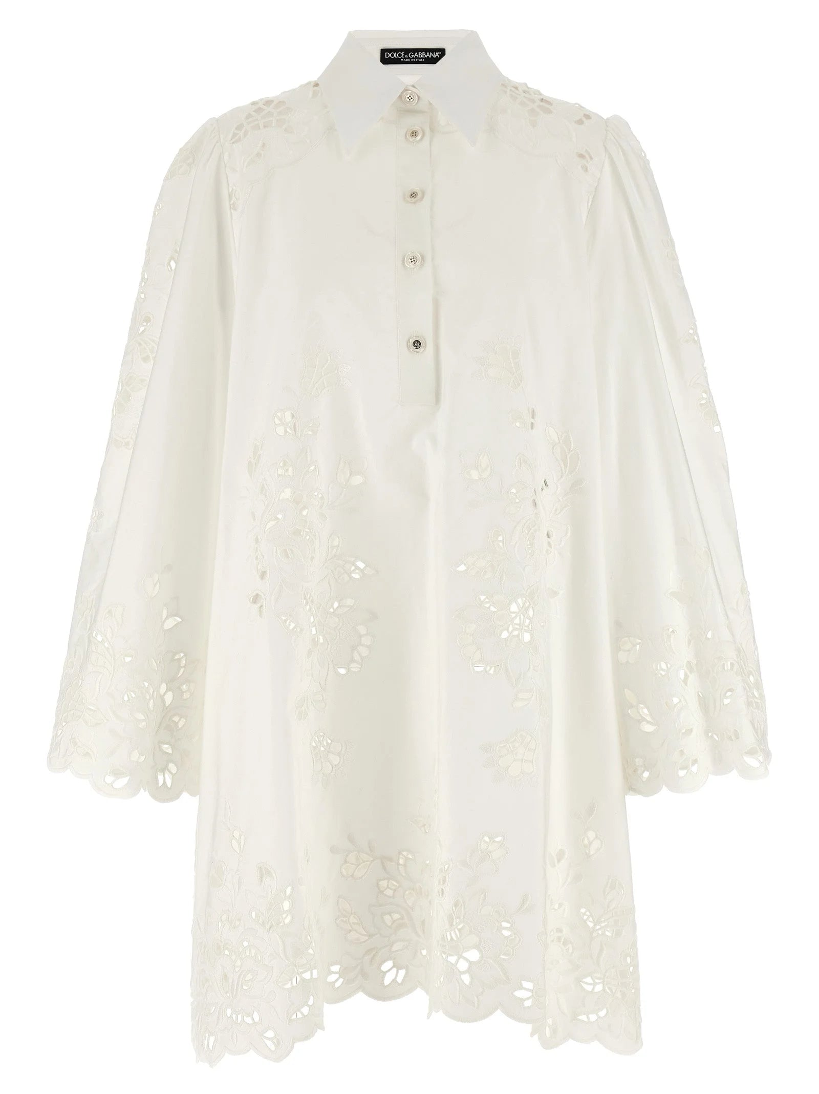 Dolce & Gabbana White Cotton Short Dress - IT40