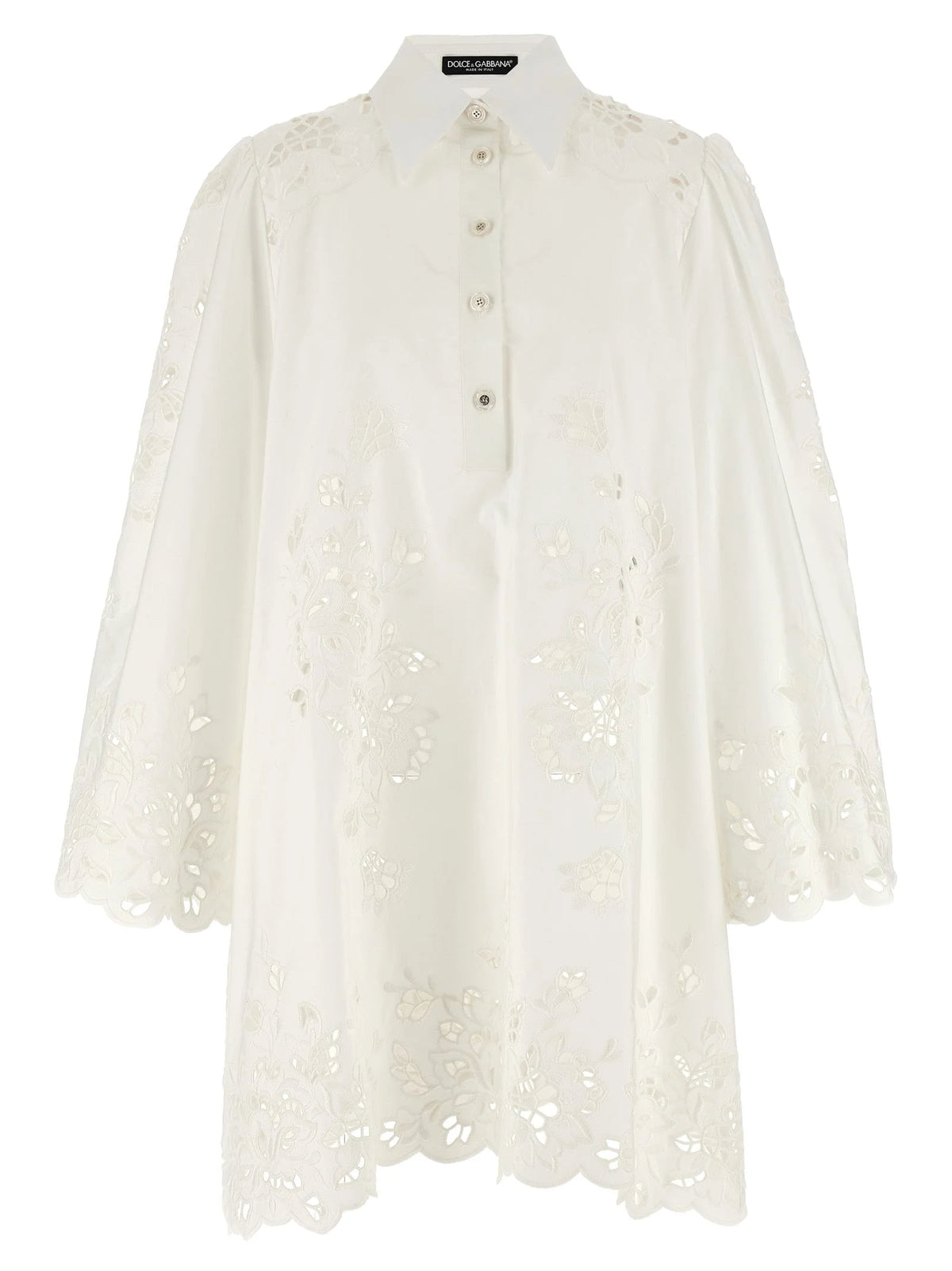 Dolce & Gabbana White Cotton Short Dress - IT40