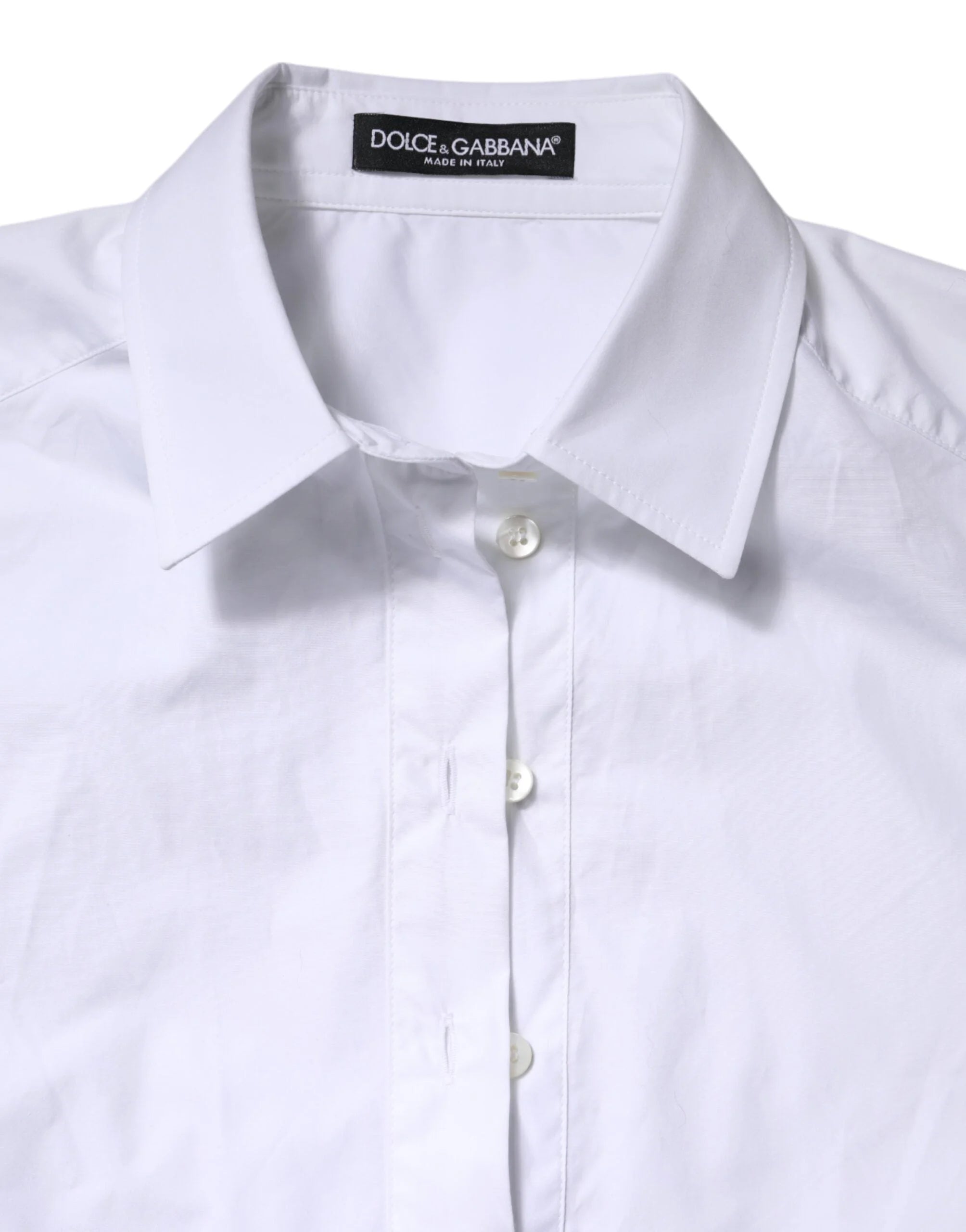 Dolce & Gabbana White Cotton Short Sleeves Collared Polo Top - IT38 | XS