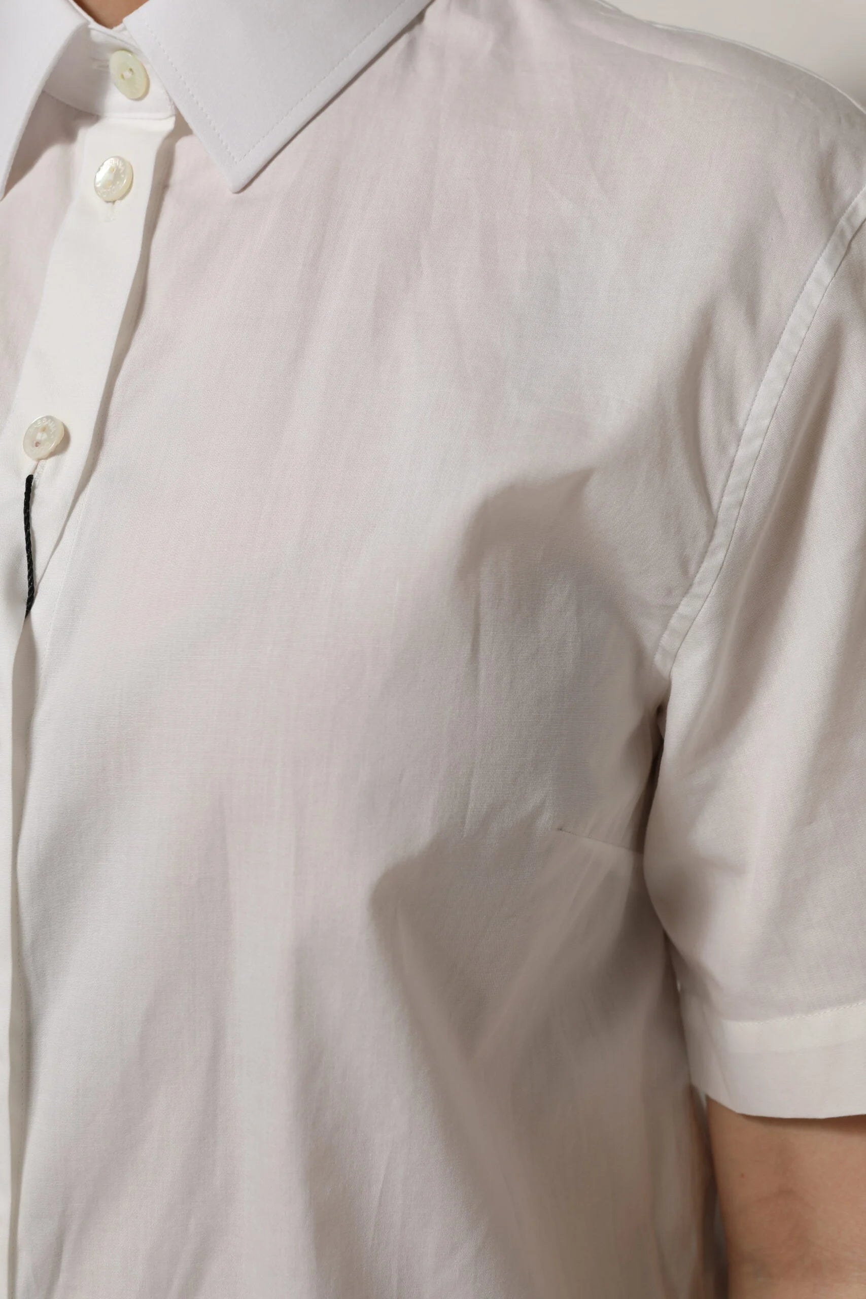 Dolce & Gabbana White Cotton Short Sleeves Collared Top Shirt - IT42|M