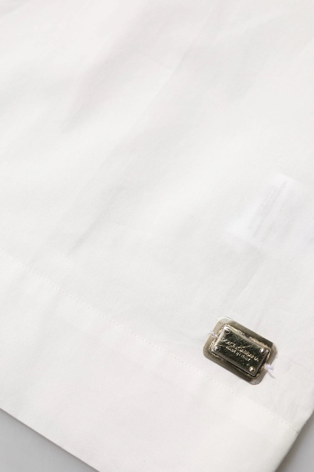 Dolce & Gabbana White Cotton Short Sleeves Collared Top Shirt - IT42|M - Shirts