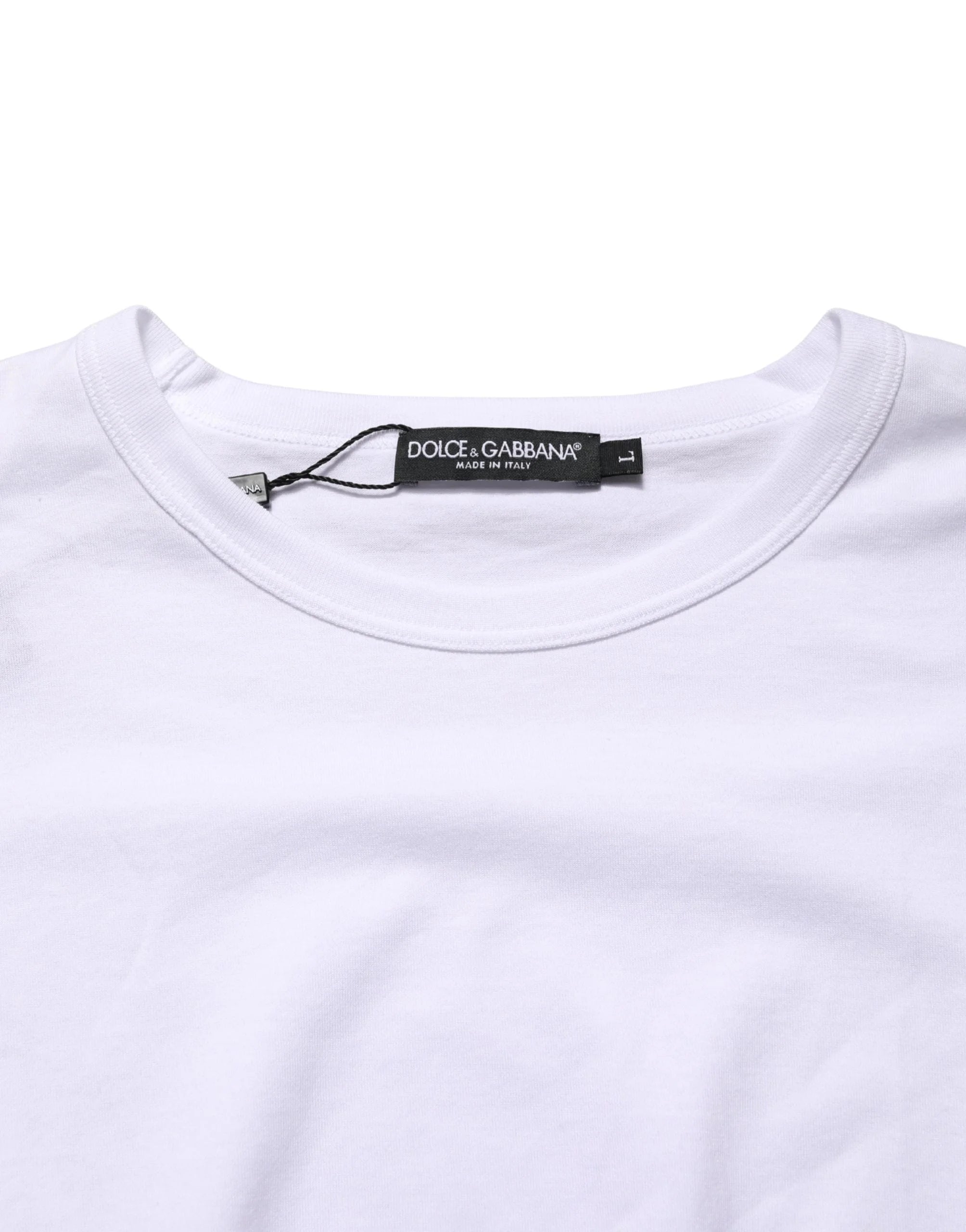 Dolce & Gabbana Bílé tričko s krátkým rukávem - IT50 | L