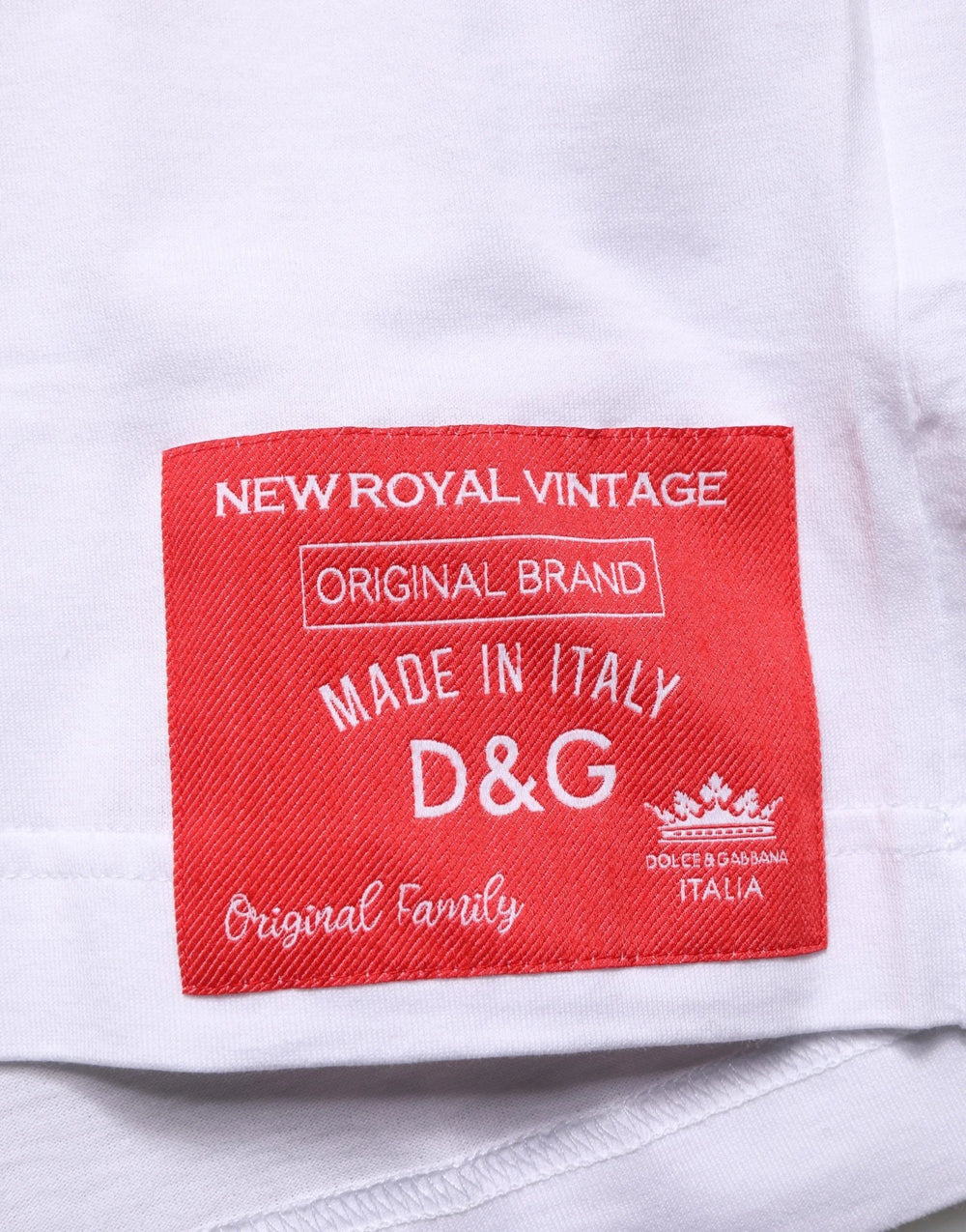 Dolce & Gabbana Bílé tričko s krátkým rukávem a kulatým výstřihem z bavlny - IT50 | L
