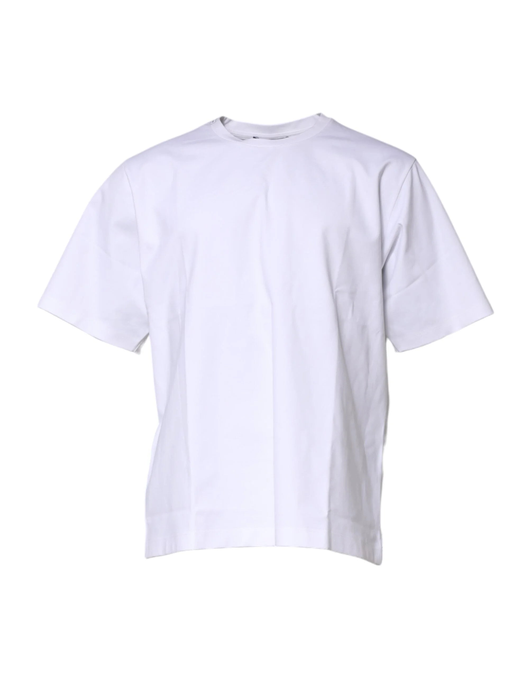 Dolce & Gabbana White Cotton Short Sleeves Crew Neck T-shirt - IT54 | XL - T-Shirts