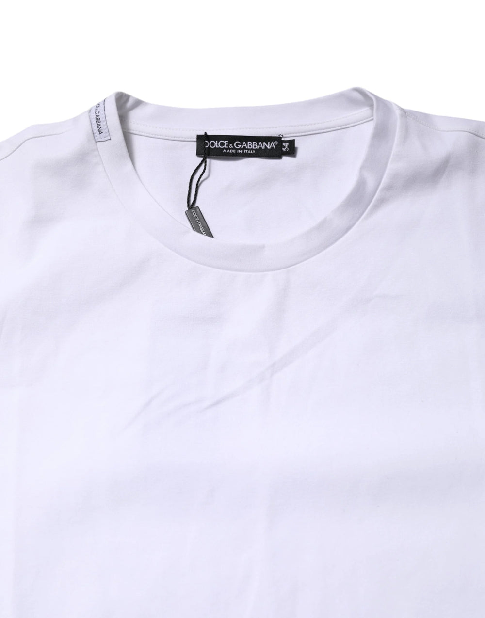 Dolce & Gabbana White Cotton Short Sleeves Crew Neck T-shirt - IT54 | XL - T-Shirts