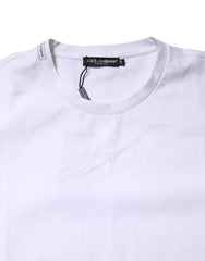 Dolce & Gabbana White Cotton Short Sleeves Crew Neck T-shirt - IT54 | XL - T-Shirts