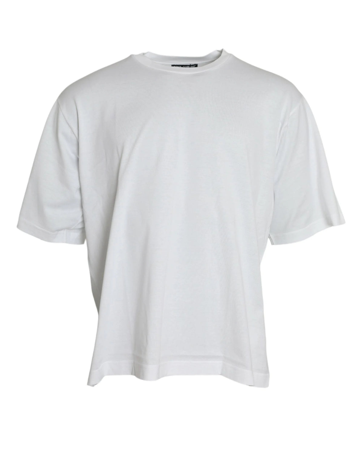 Dolce & Gabbana White Cotton Short Sleeves Crewneck T-shirt - IT58 | 3XL