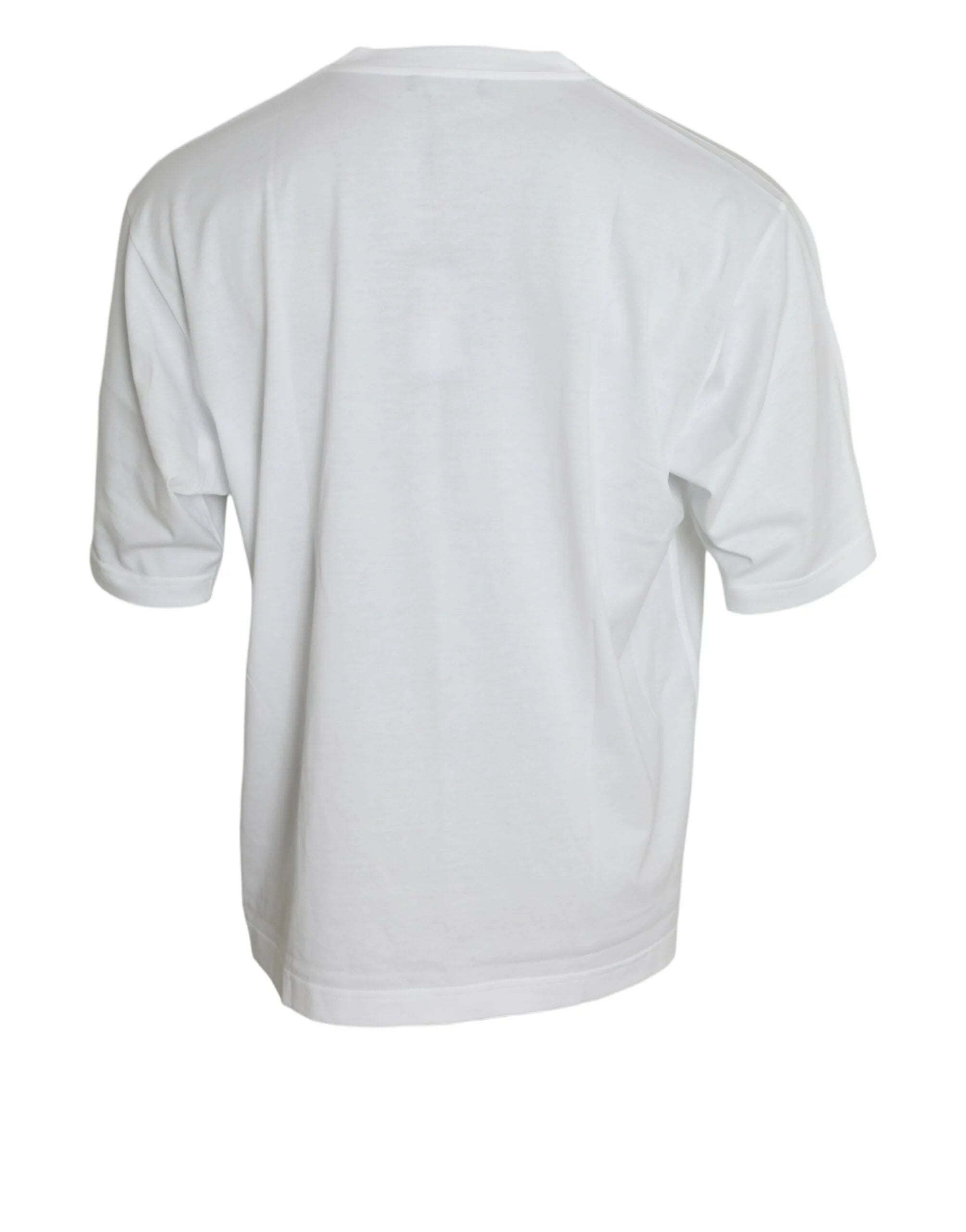 Dolce & Gabbana White Cotton Short Sleeves Crewneck T-shirt - IT58 | 3XL