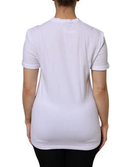 Dolce & Gabbana White Cotton Short Sleeves V-Neck Top T-shirt - IT40|S - T-Shirts