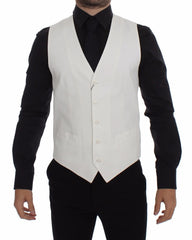 Dolce & Gabbana White Cotton Silk Blend Dress Vest Blazer - IT44 | XS - Vests