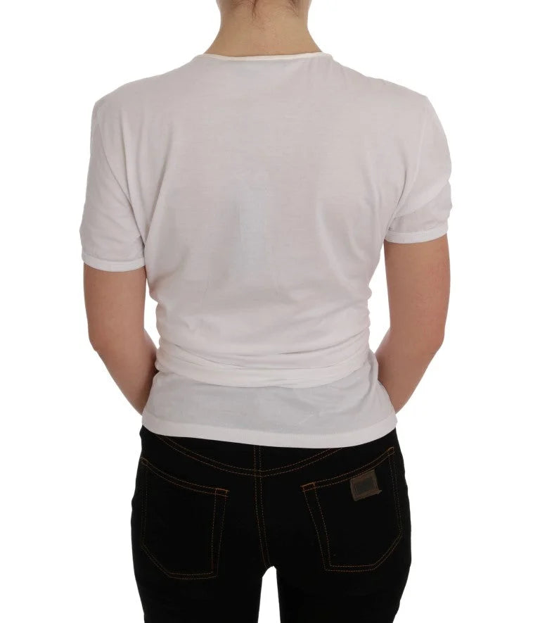 Dolce & Gabbana White Cotton Silk T-Shirt - IT38|XS - Blouses