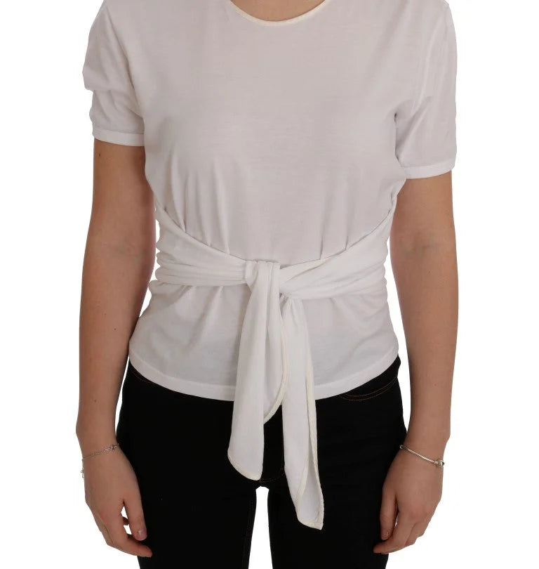 Dolce & Gabbana White Cotton Silk T-Shirt - IT38|XS - Blouses